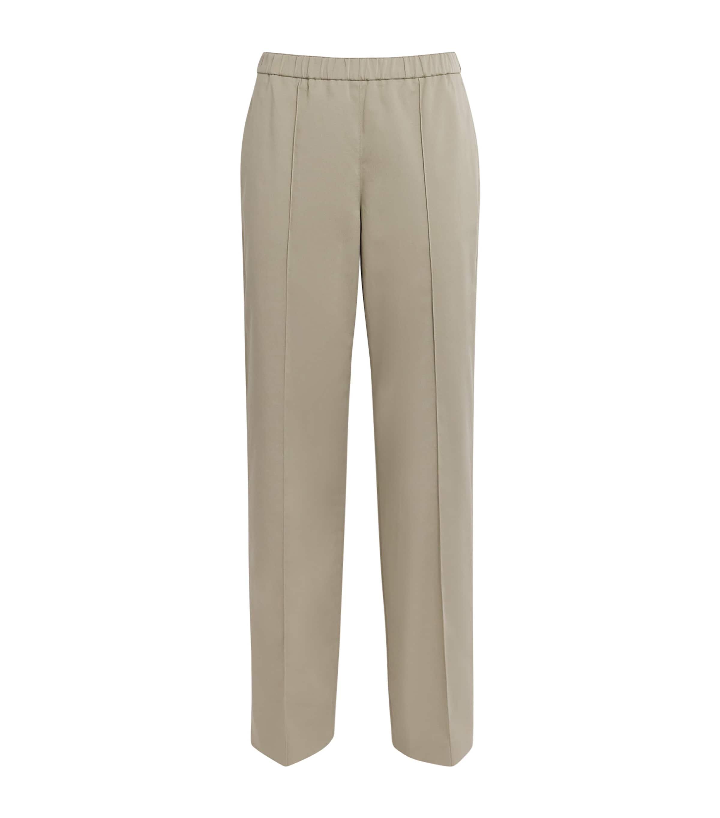 High-Rise Pleated Chinos