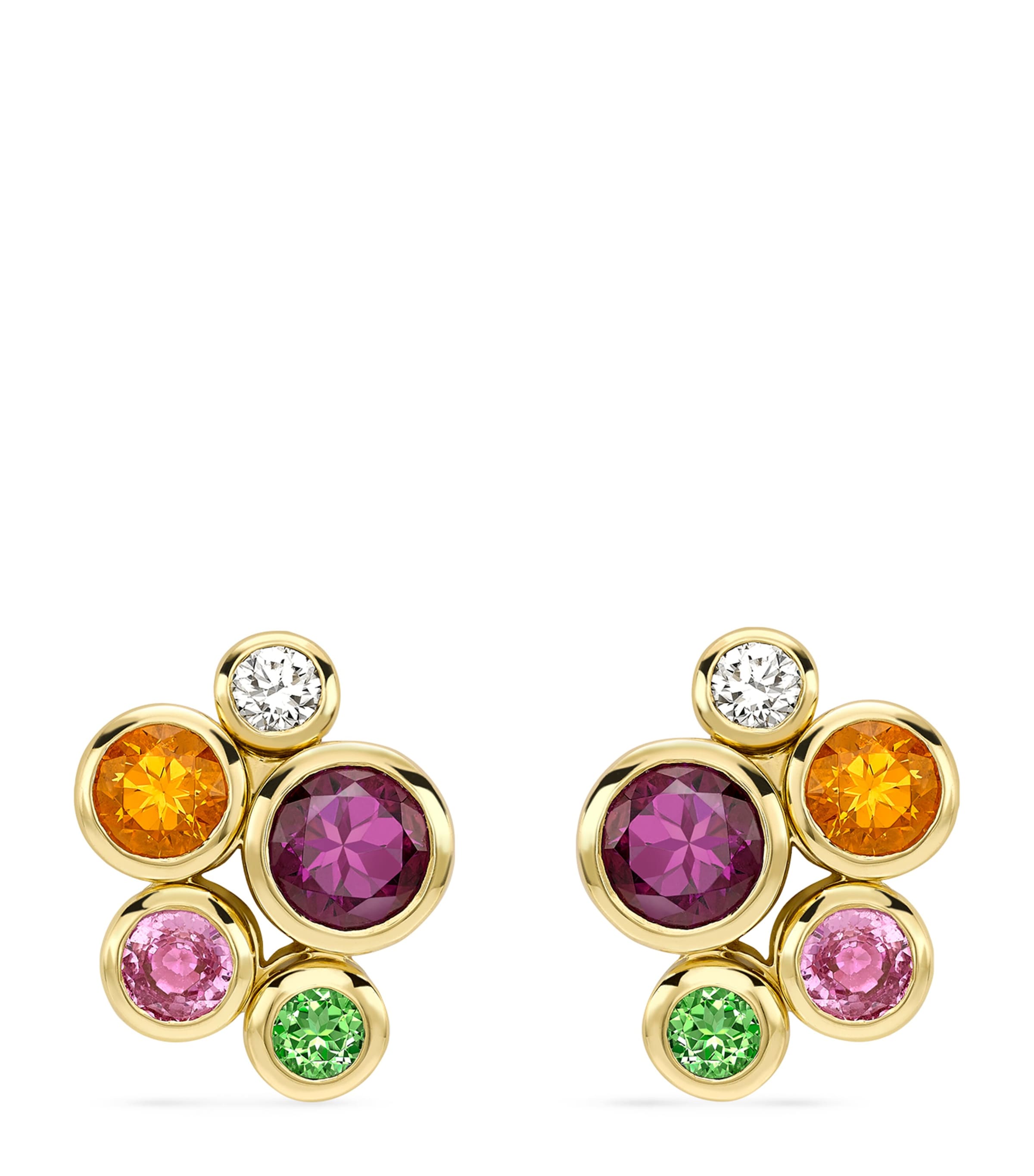 Boodles Yellow Gold, Diamond and Multicoloured Gemstone Raindance Earrings Carat Yellow Gold