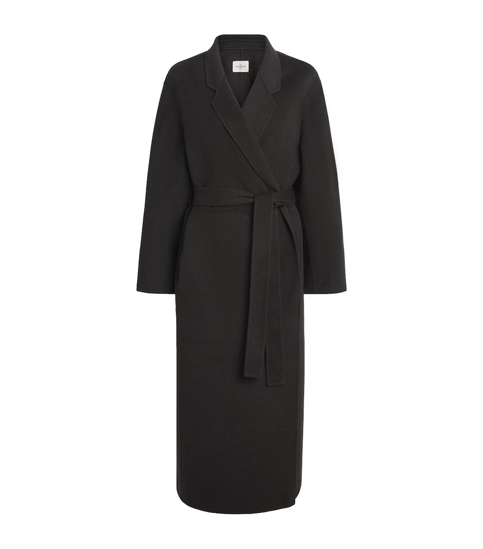 Le Kasha Womens Cashmere Belted Coat Chocolat
