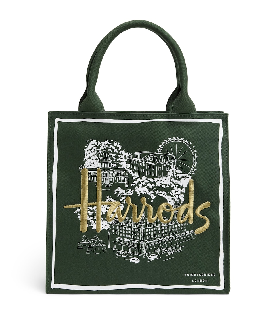 Harrods Small City Stories Tote Bag Green