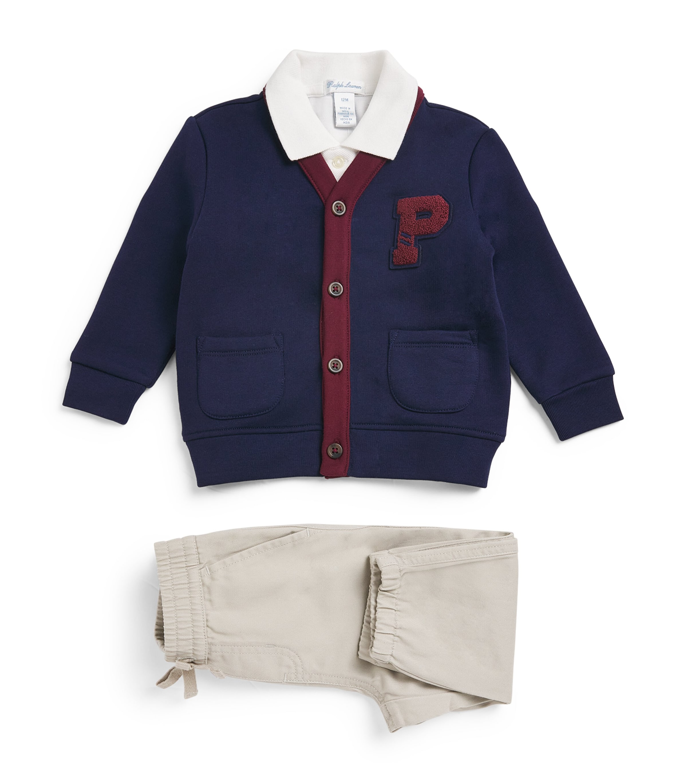 Polo Shirt, Cardigan and Trousers Set (3-24 Months)