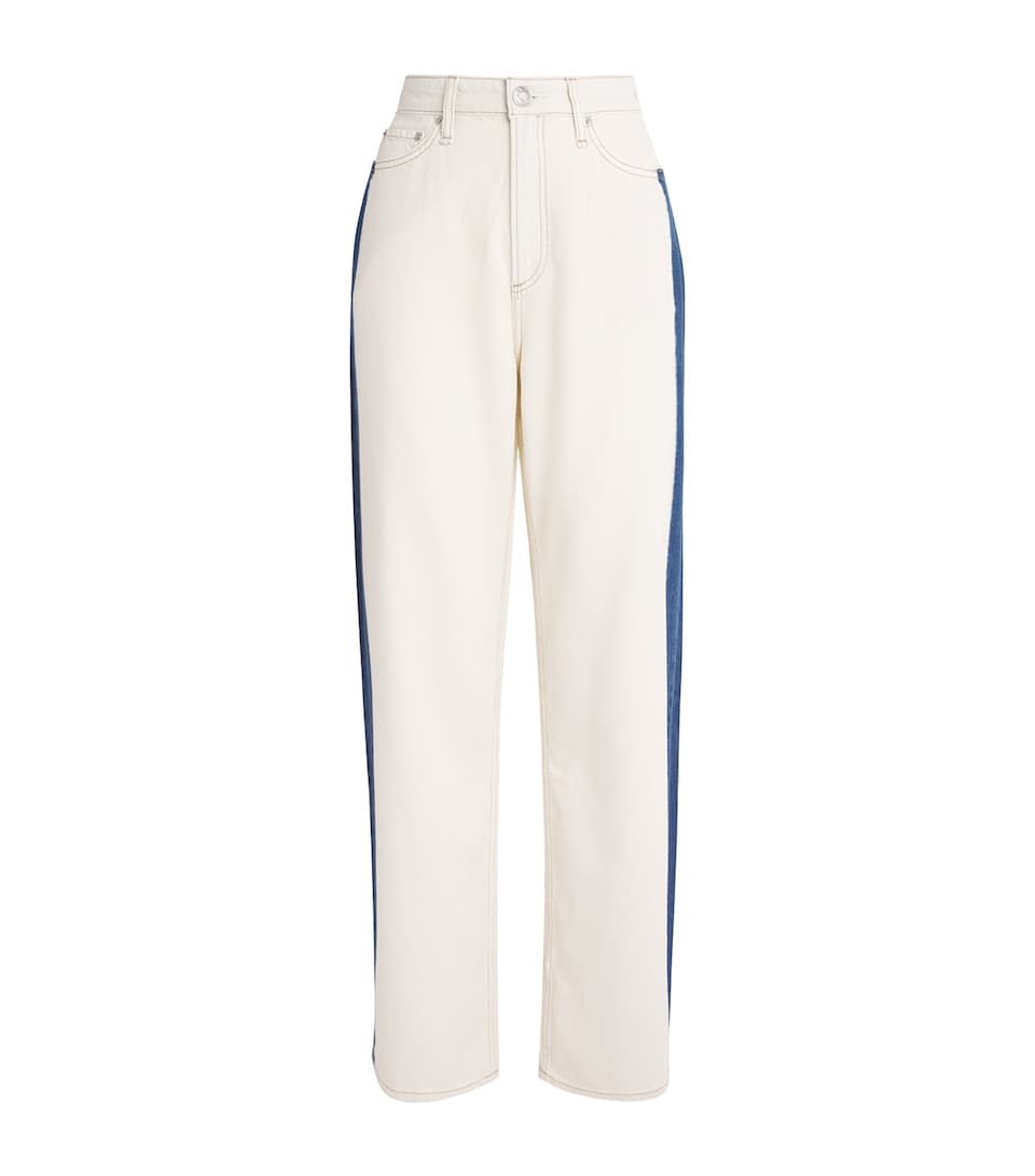 Rag & Bone Womens Featherweight Logan Mid-Rise Wide-Leg Jeans Dkbleach