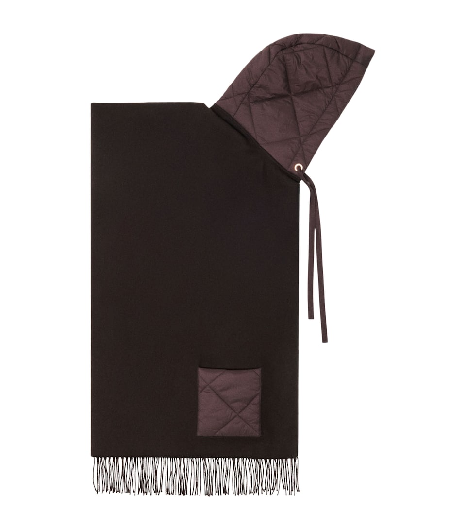 Maje Wool Hooded Scarf Brown