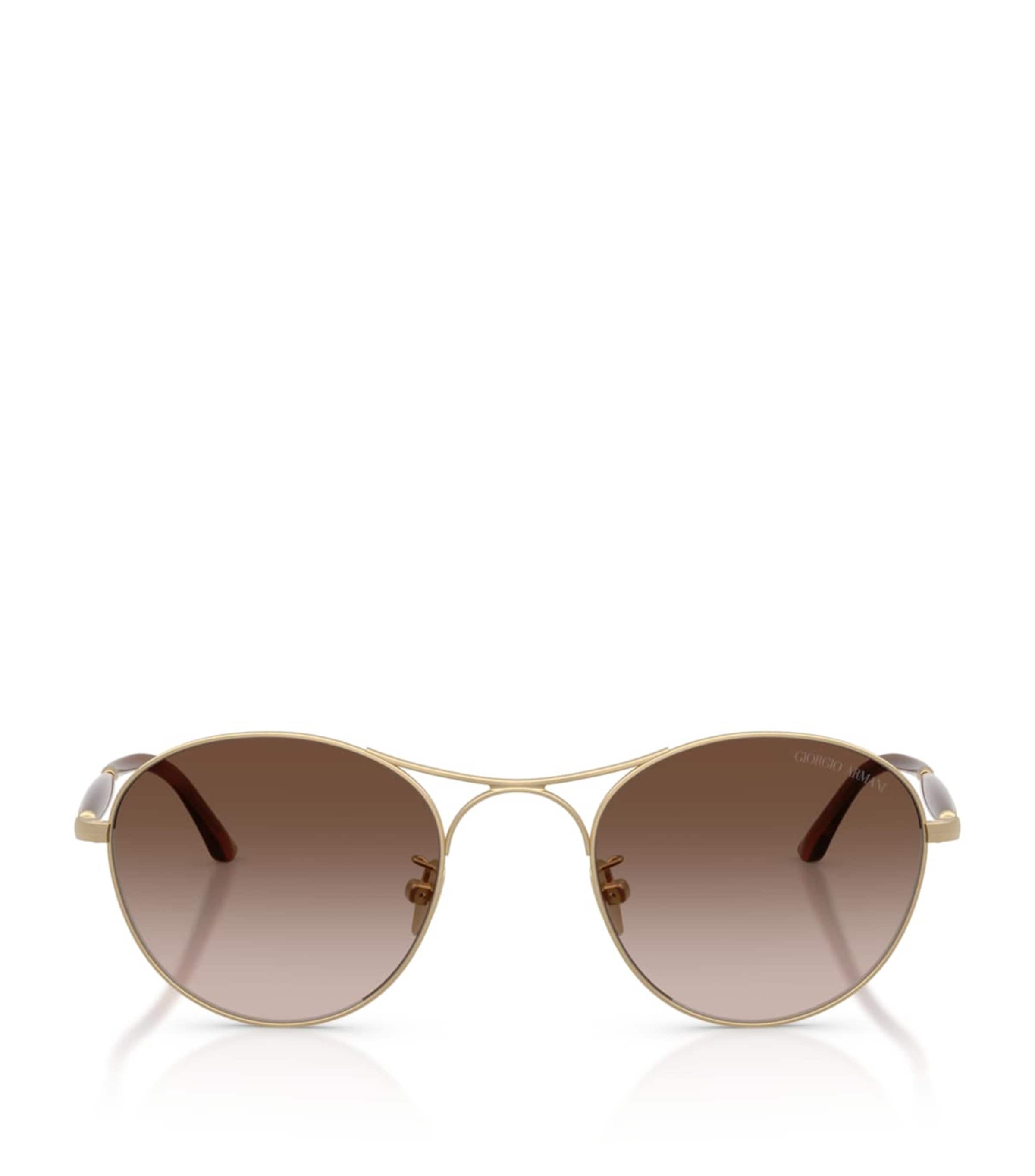 Giorgio Armani Steel Round Sunglasses Black