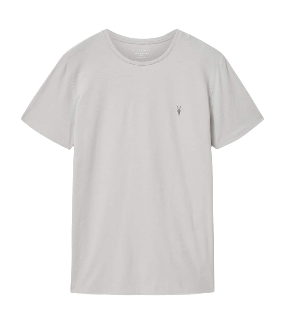 AllSaints Mens Organic Cotton Slim Tonic T-Shirt Pebble Grey