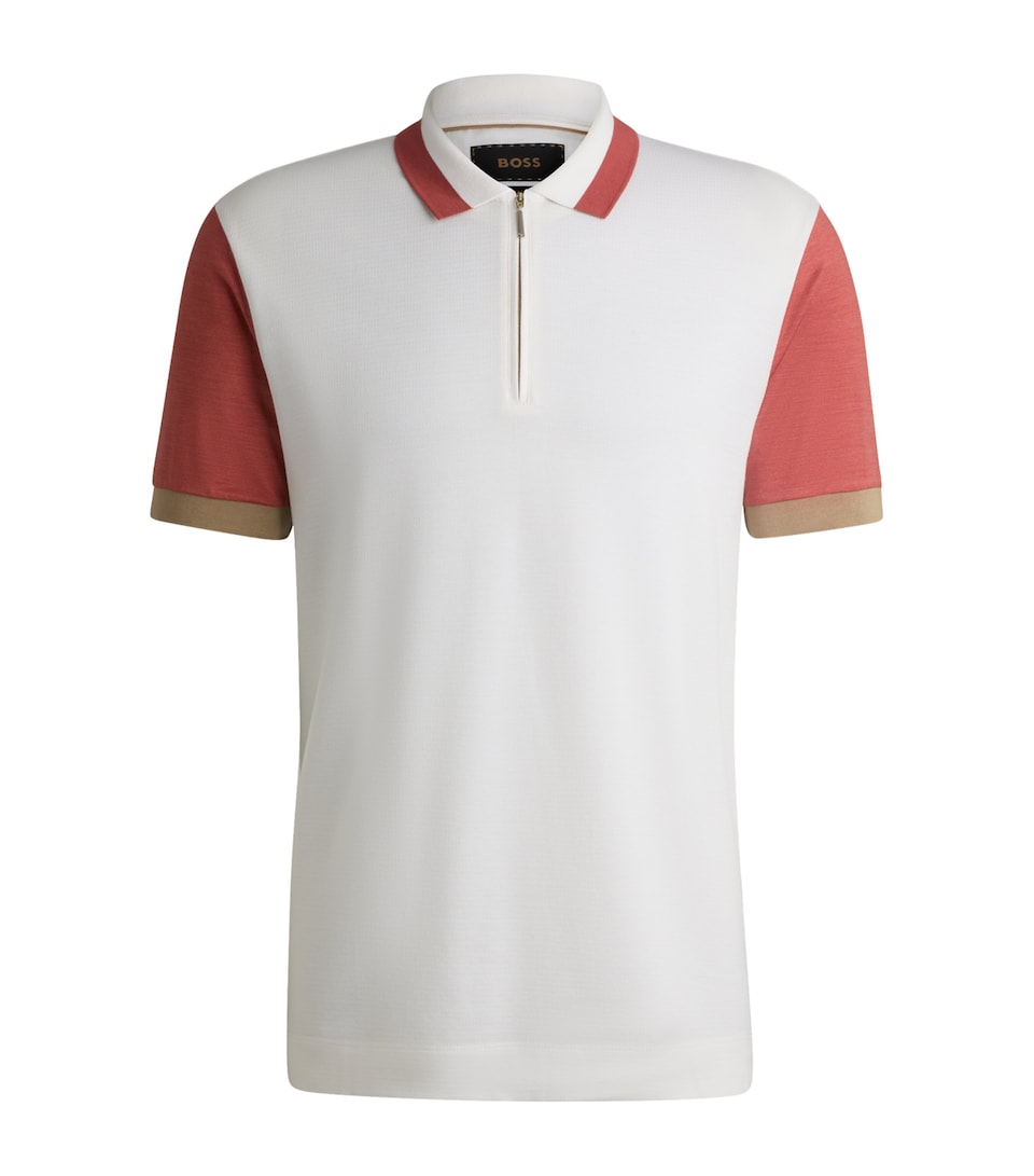 BOSS Mens Cotton-Silk Polo Shirt