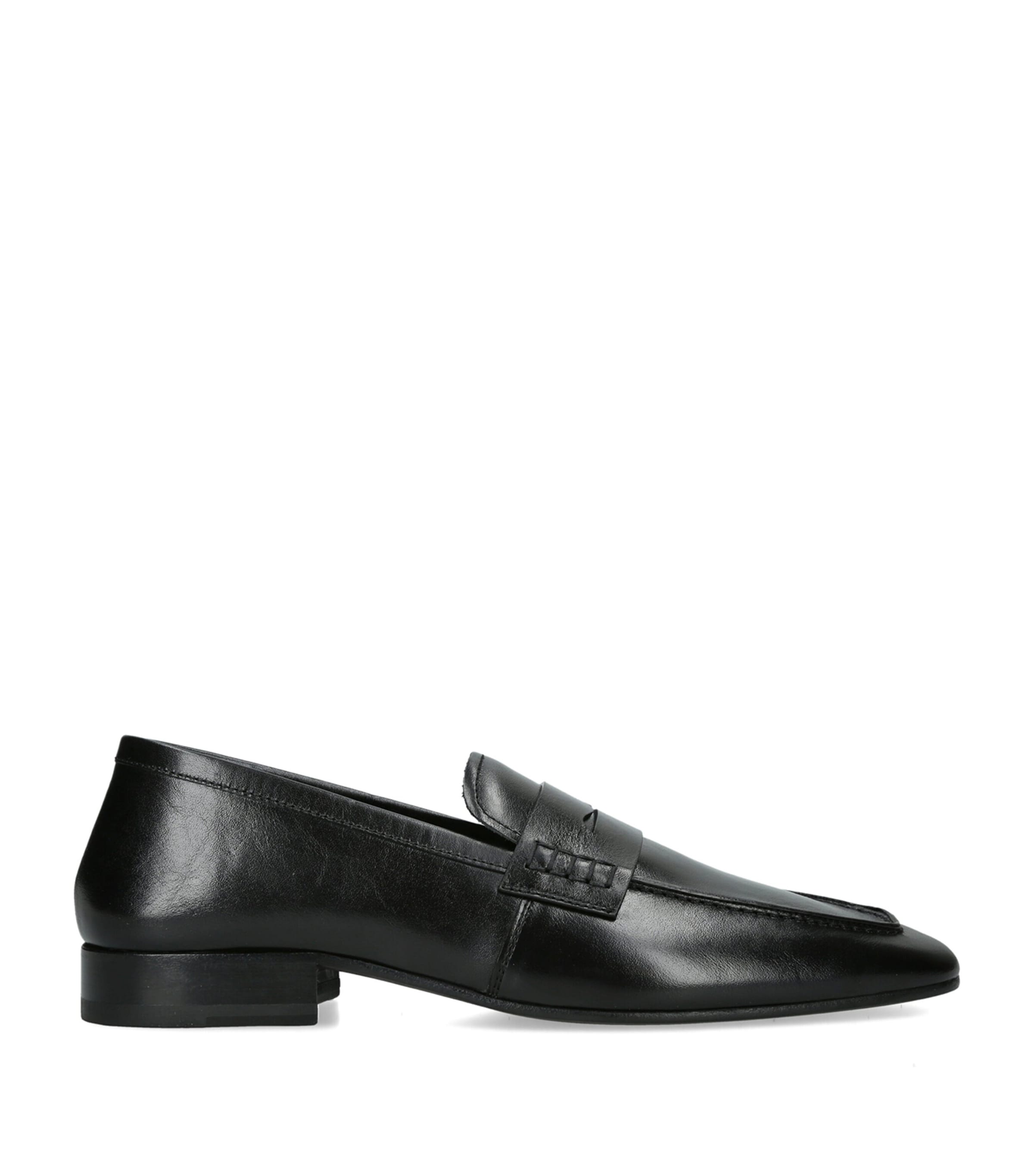 DRIES VAN NOTEN Leather Penny Loafers Black