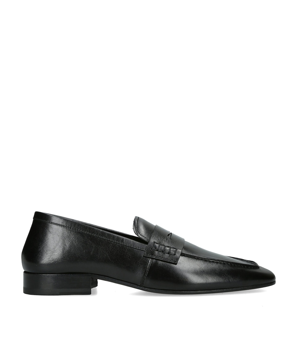 DRIES VAN NOTEN Leather Penny Loafers Black