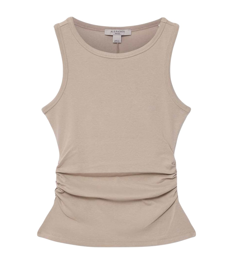 AllSaints Womens Stretch-Cotton Katarina Tank Top Shale Grey
