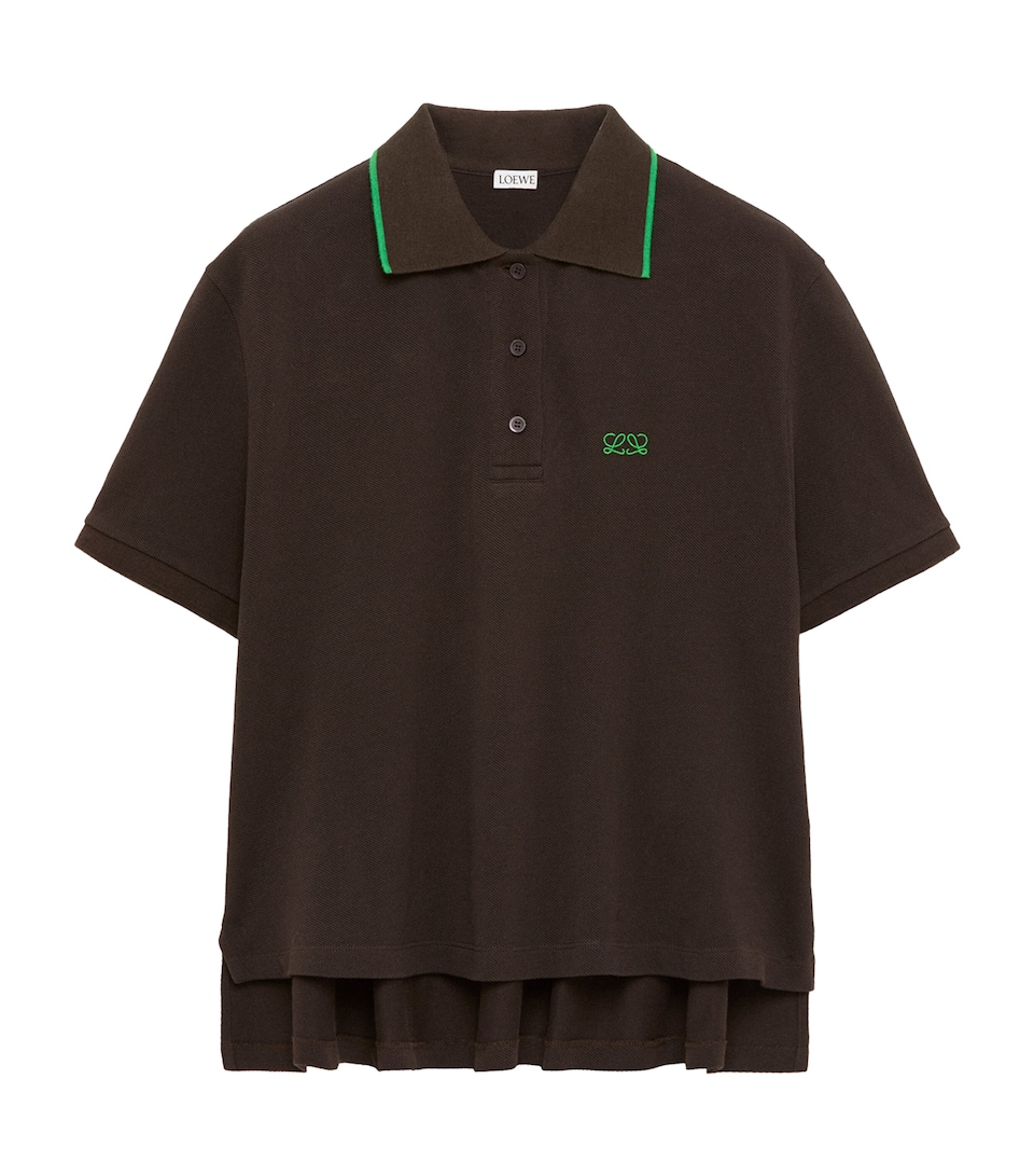 LOEWE Womens Stretch-Cotton Polo Shirt Brown