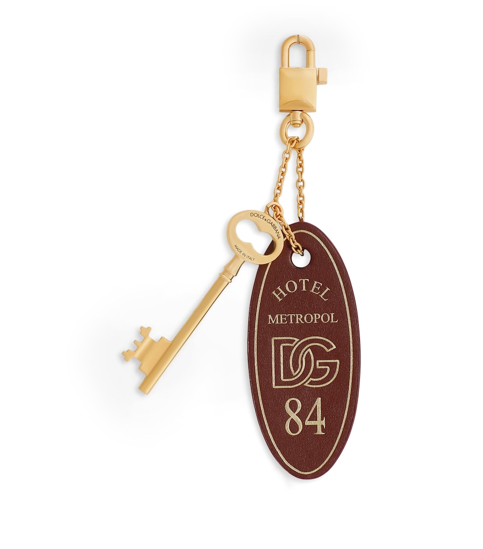 Dolce&Gabbana Leather Tassel Keyring Wine
