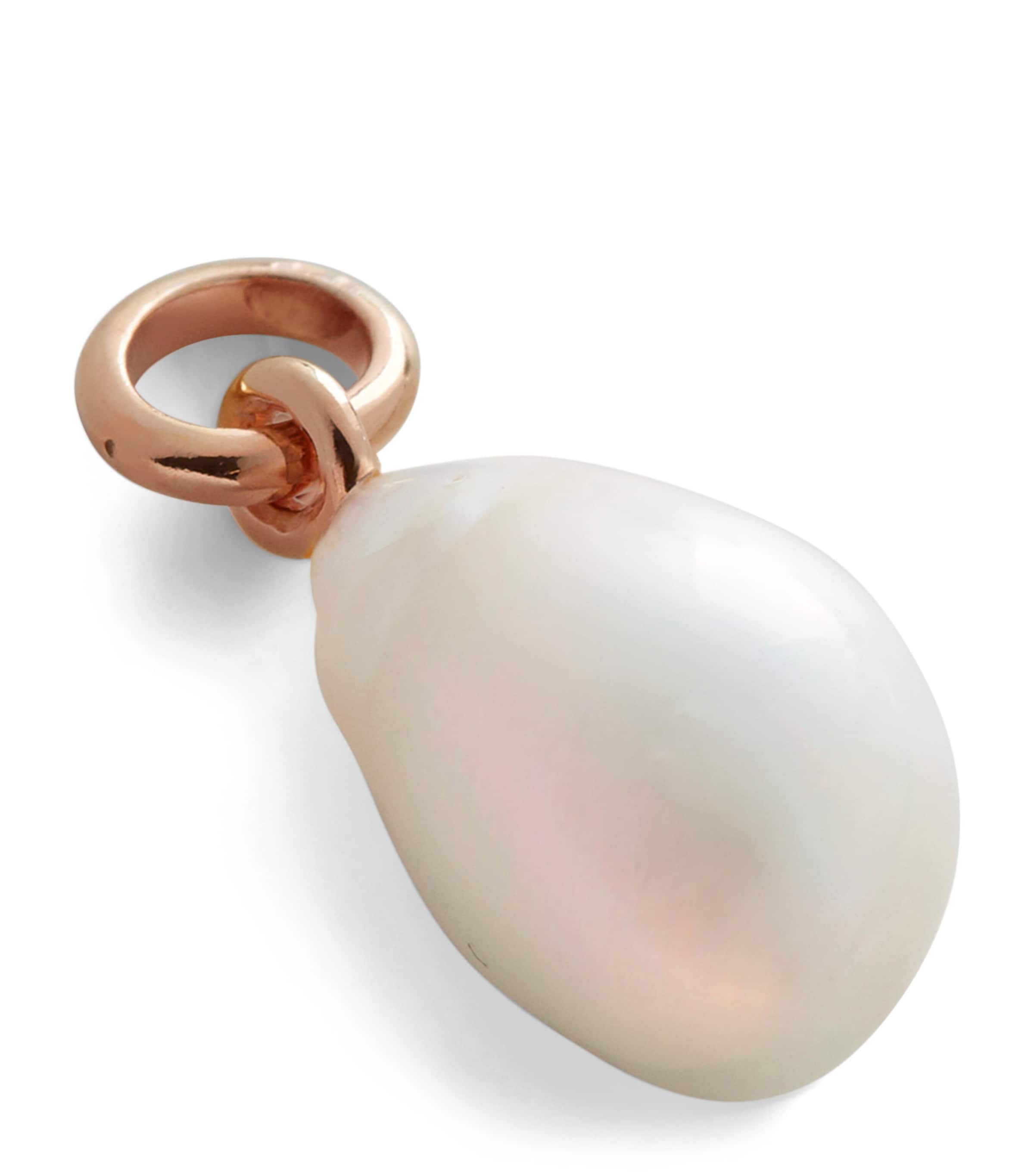 Monica Vinader Rose Gold Vermeil and Baroque Pearl Pendant White