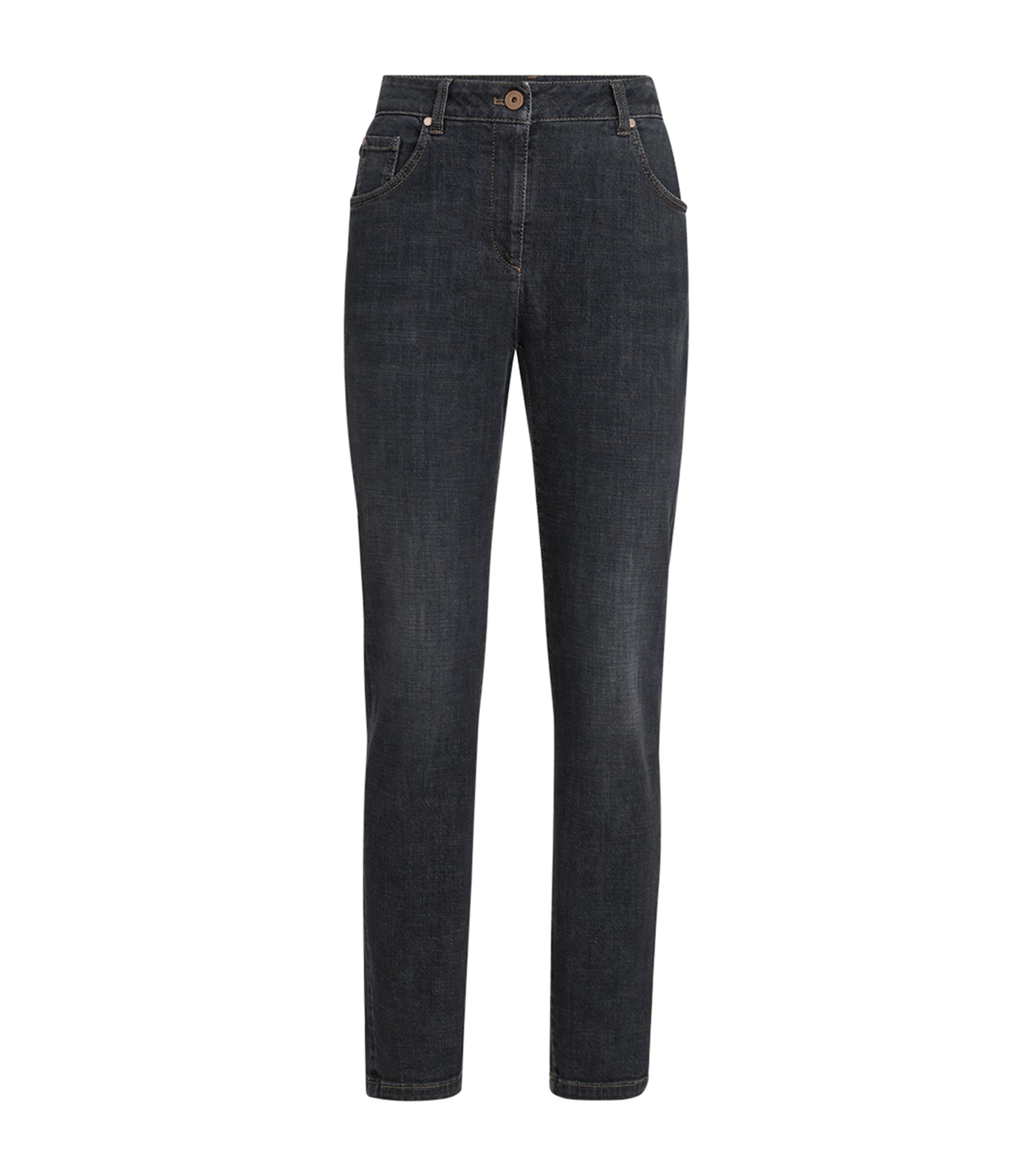 Brunello Cucinelli Womens Stretch-Cotton Slim Fit Jeans