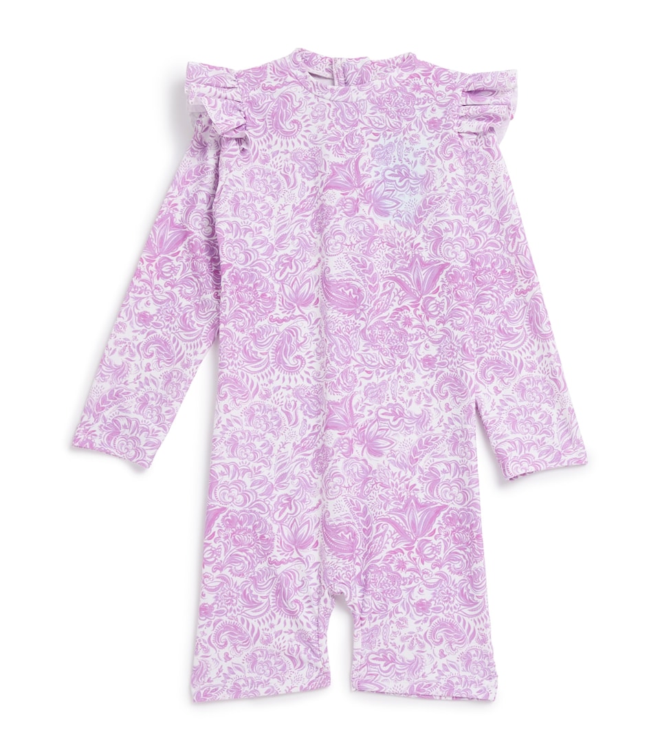 Paisley Print Long-Sleeve Swimsuit (2-8 Years)