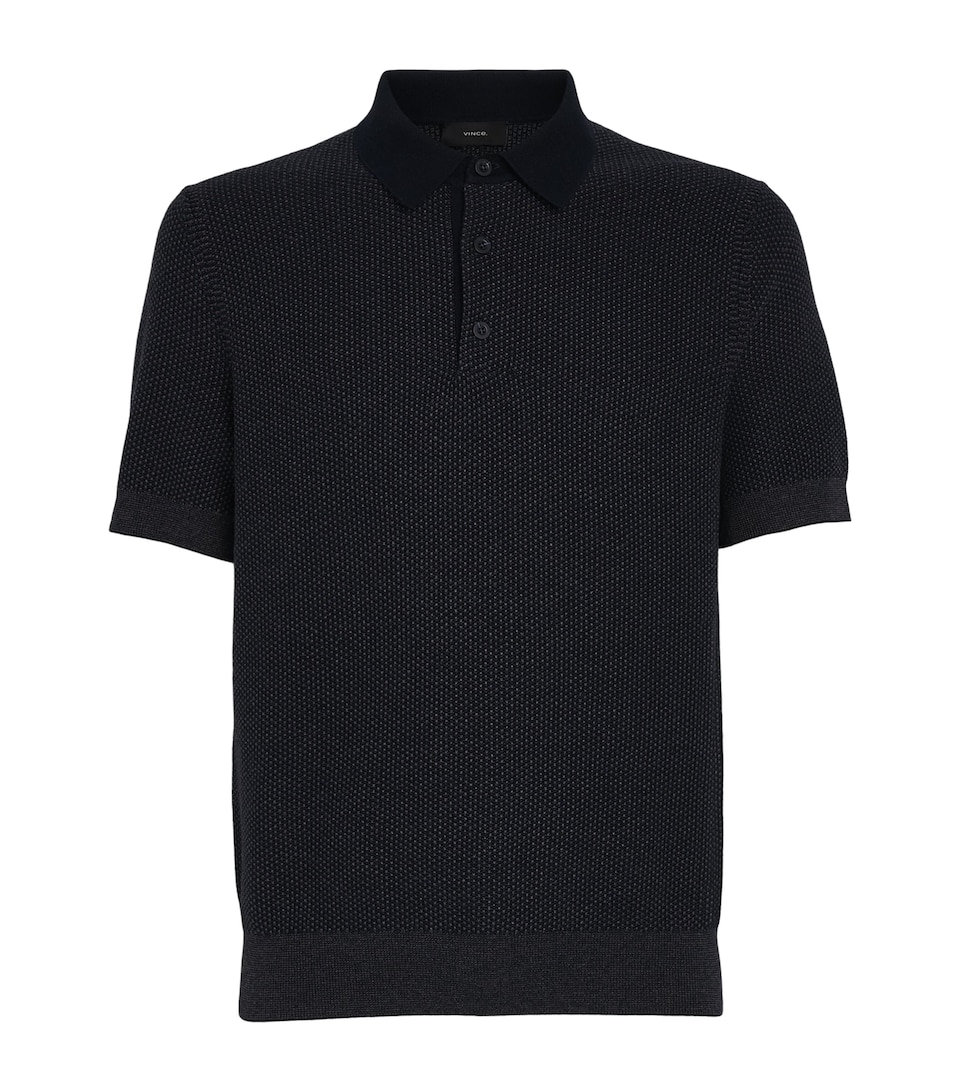 Wool-Blend Jacquard Polo Shirt