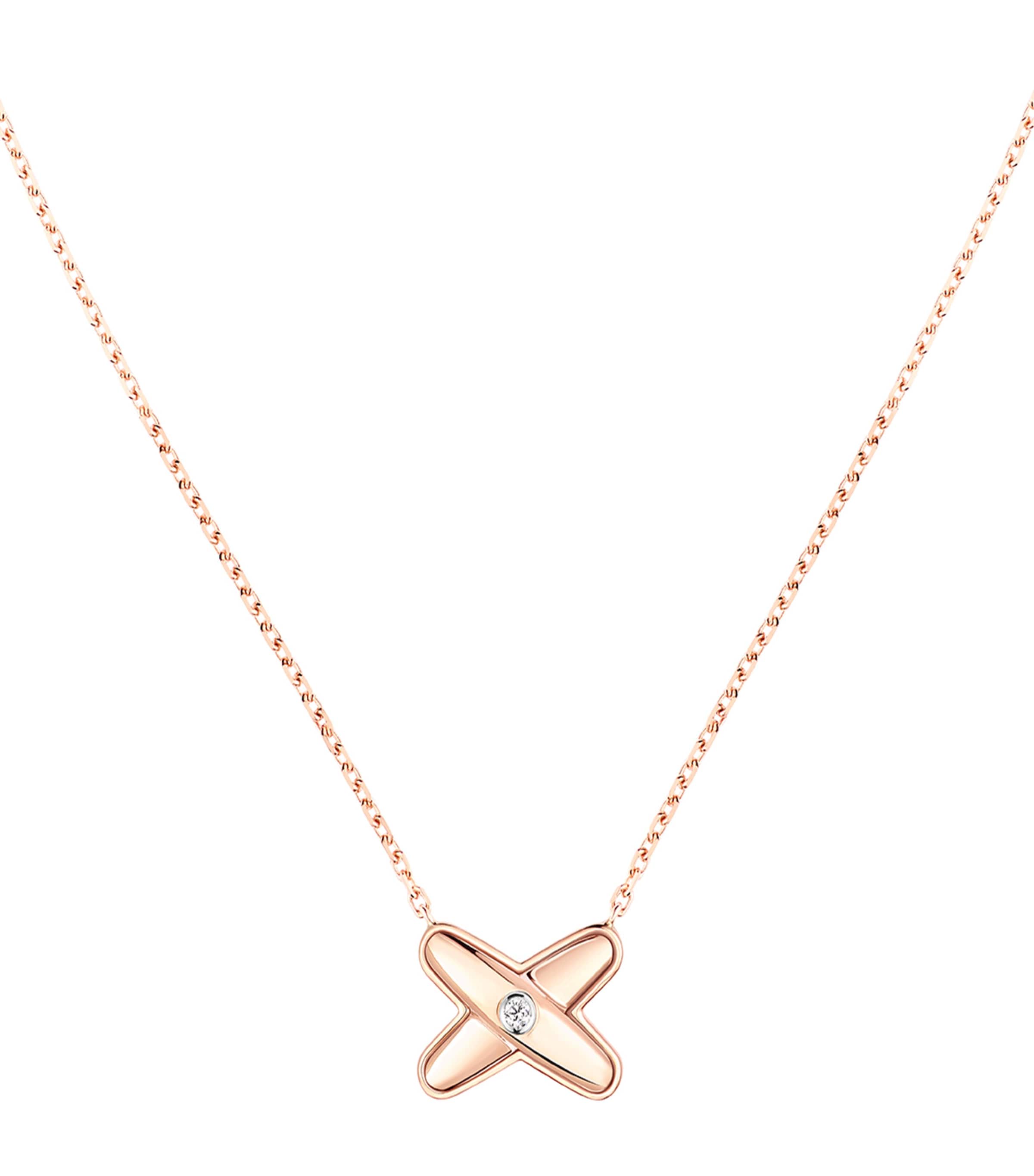 Rose Gold and Diamond Jeux de Liens Pendant Necklace
