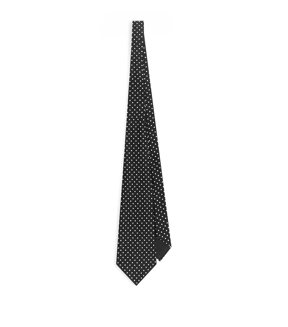 Dolce&Gabbana Silk Twill Polka-Dot Print Tie Pois Piccolo F