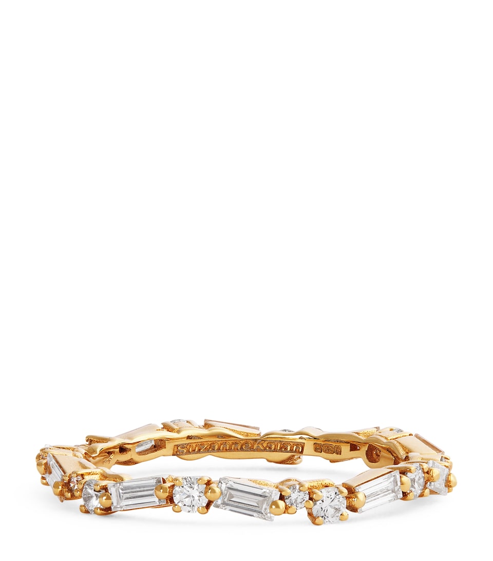 Yellow Gold and Diamond Thin Mix Eternity Ring