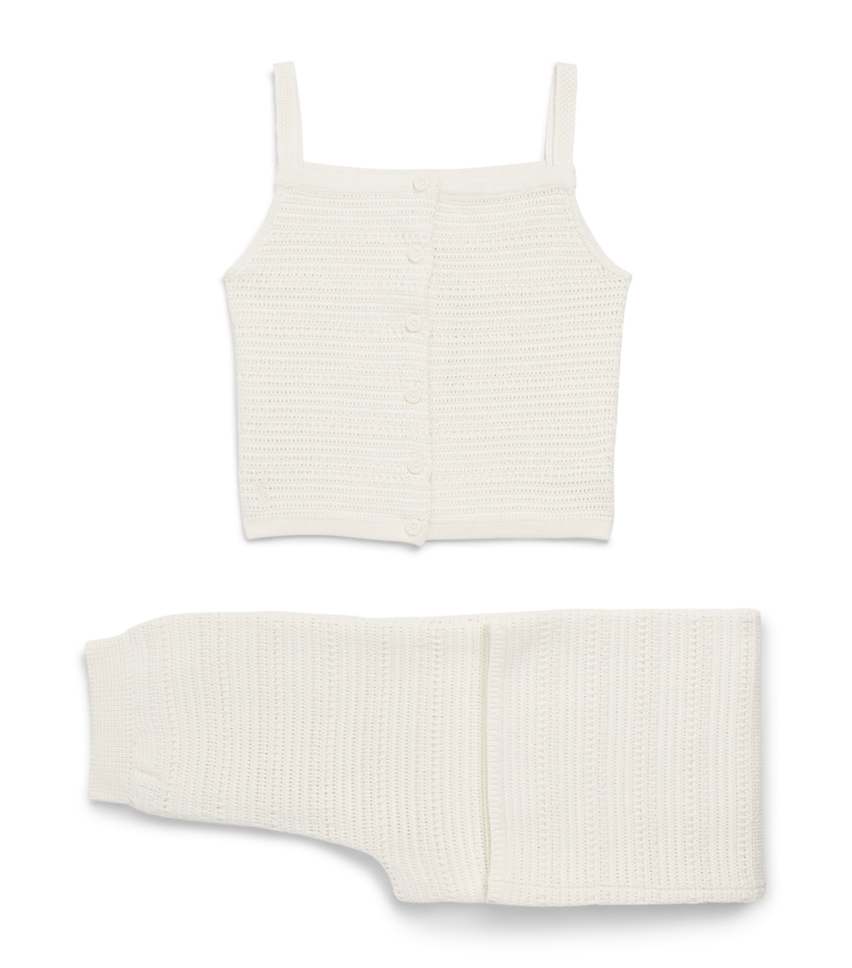 Ralph Lauren Kids Crocheted Top and Trousers Set (7-14 Years) Cream