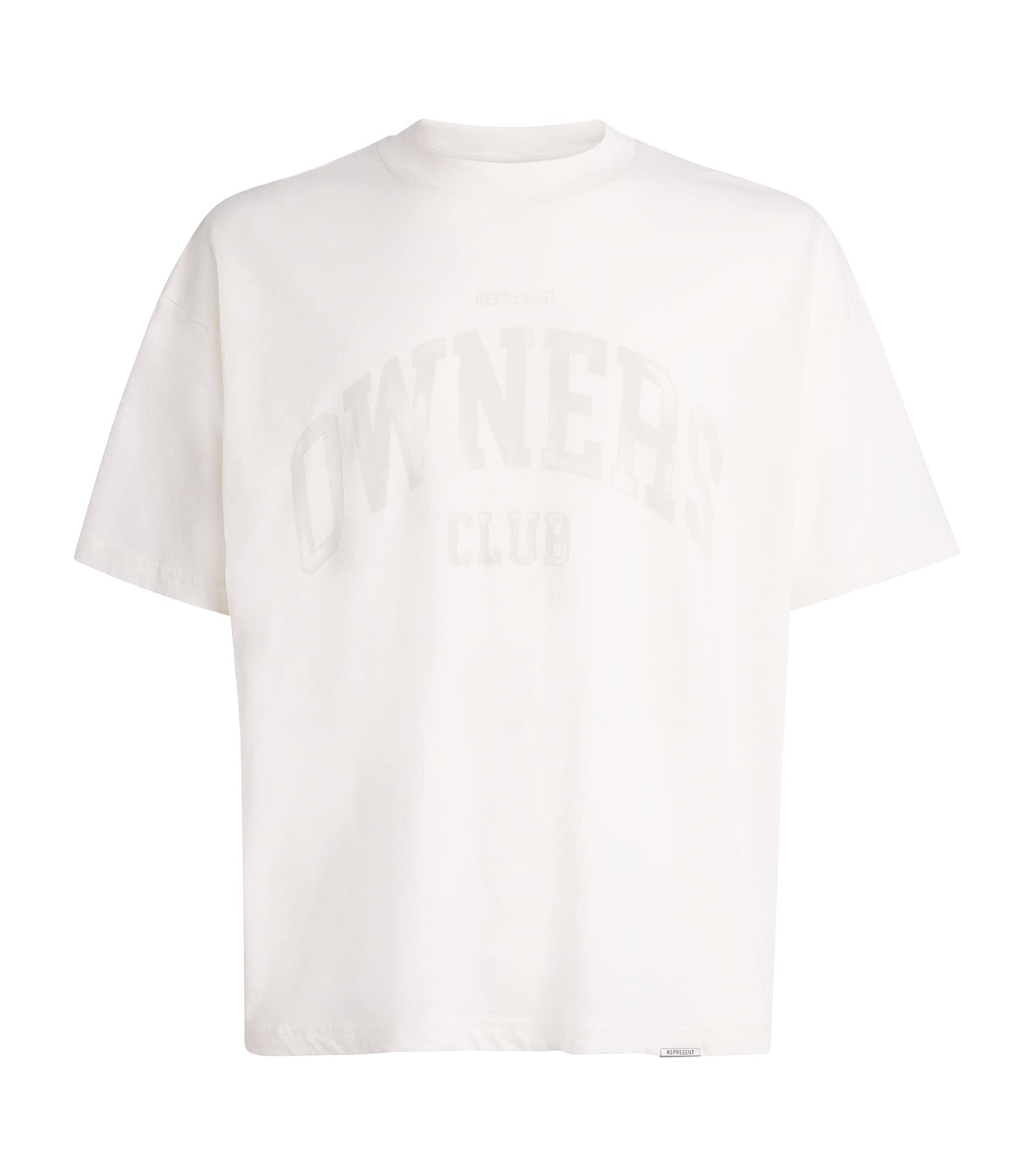 Represent Mens Cotton Owners Club T-Shirt Chalk