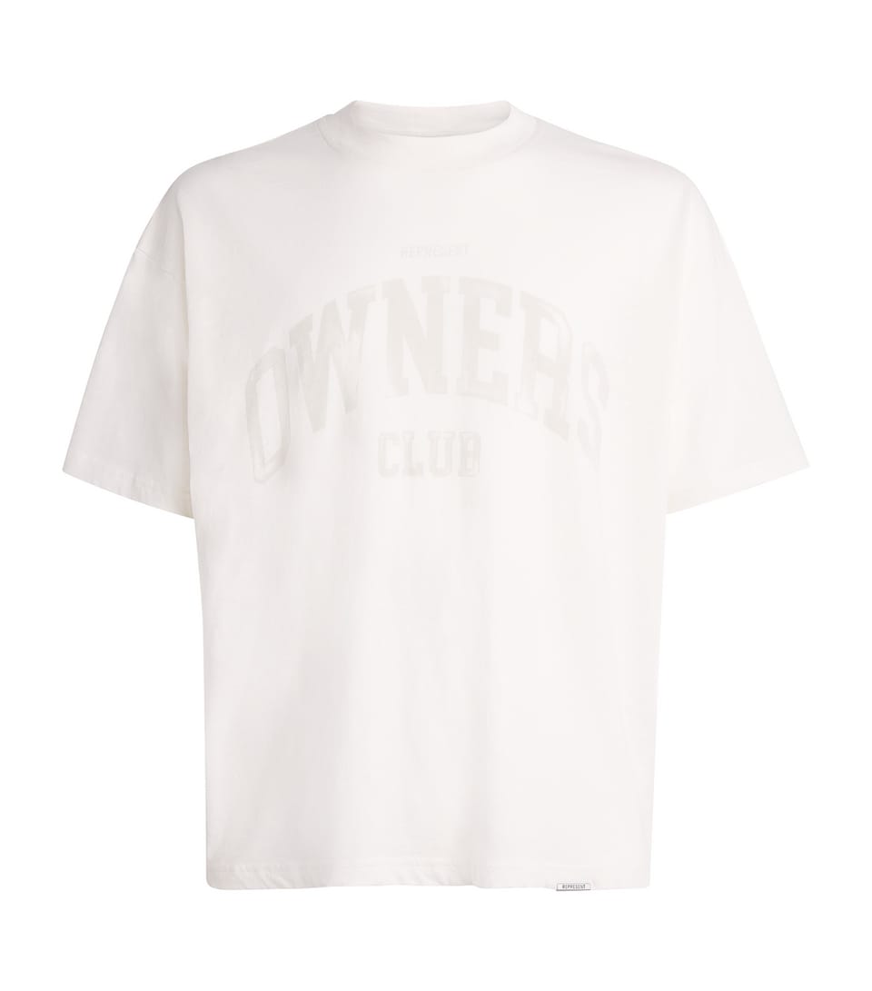 Represent Mens Cotton Owners Club T-Shirt Chalk