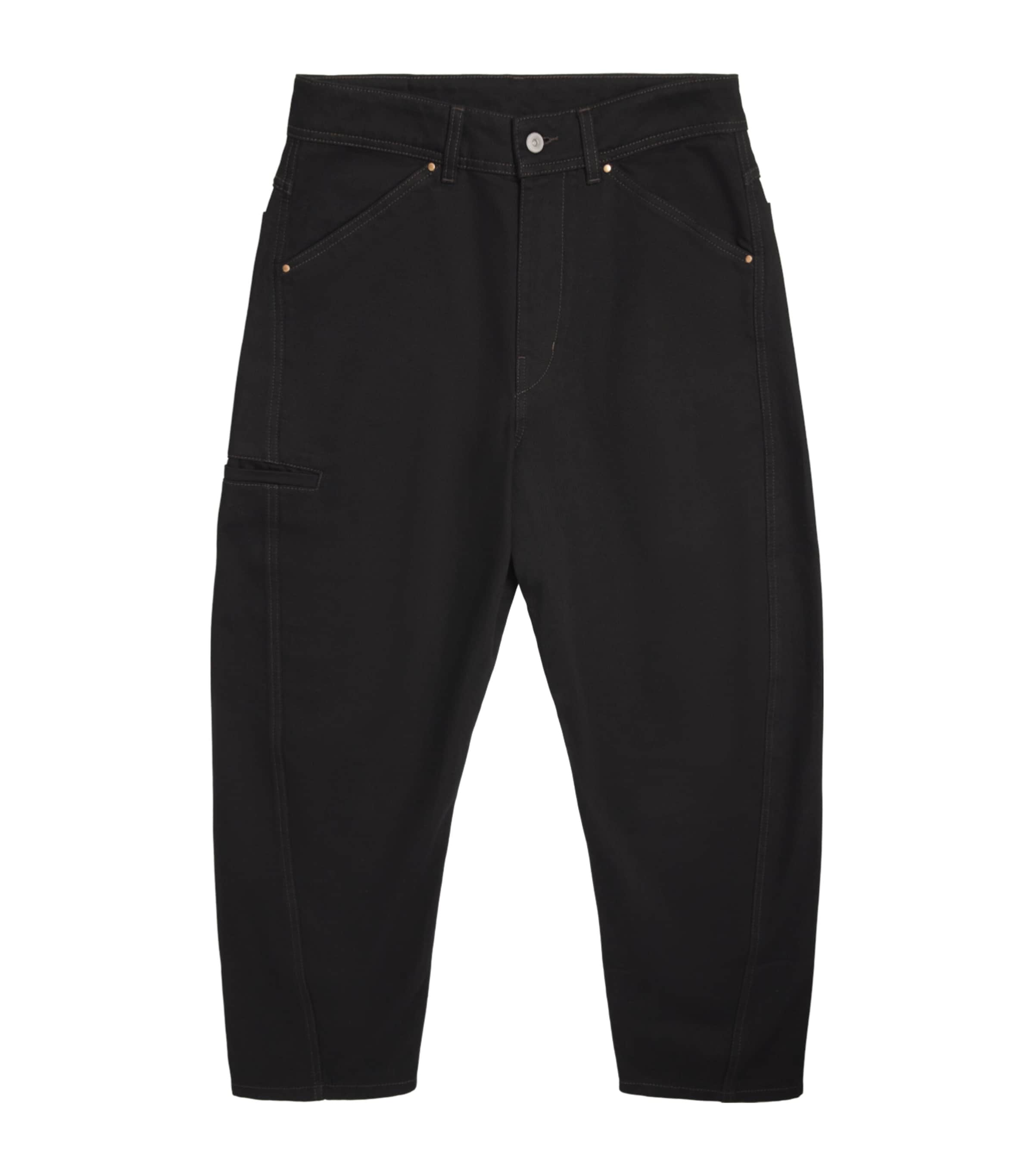 Lemaire Mens Twisted Workwear Barrel Jeans Black