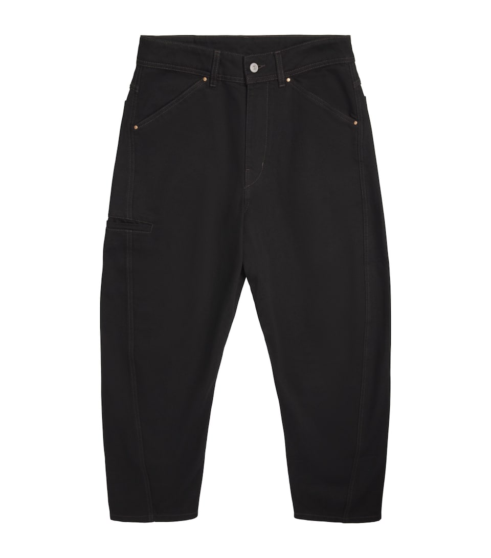 Lemaire Mens Twisted Workwear Barrel Jeans Black