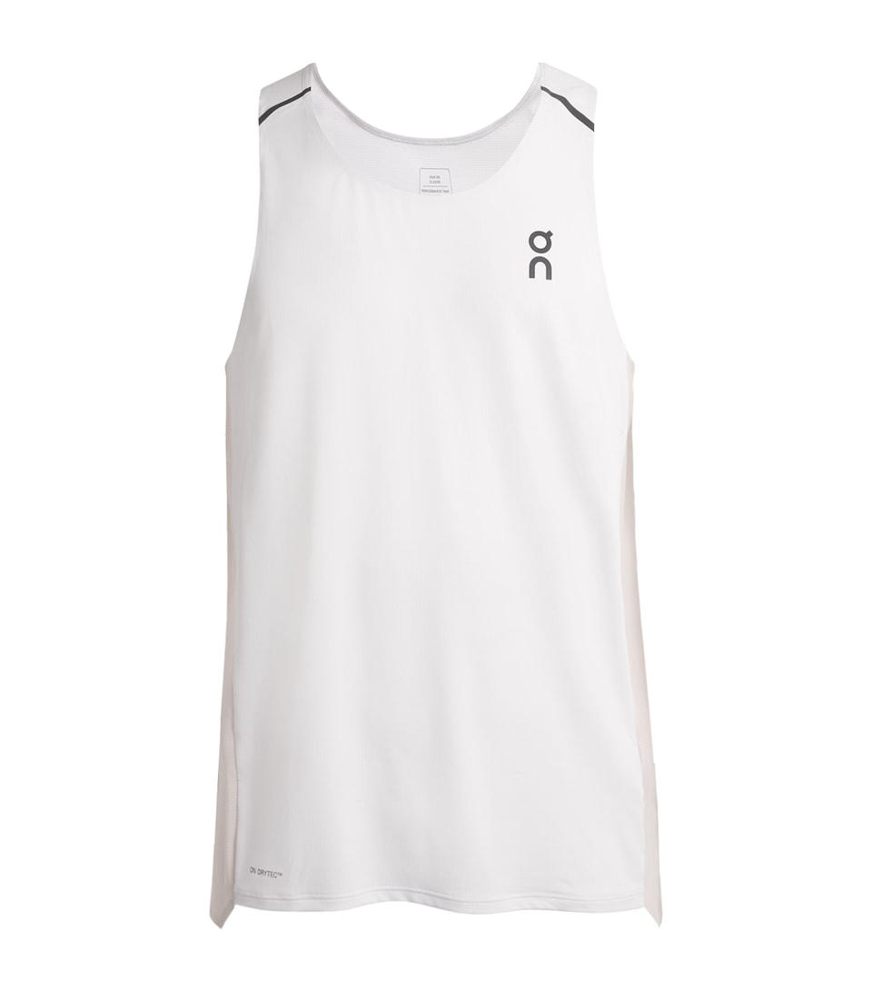 On Mens Performance Tank Top White | Silver