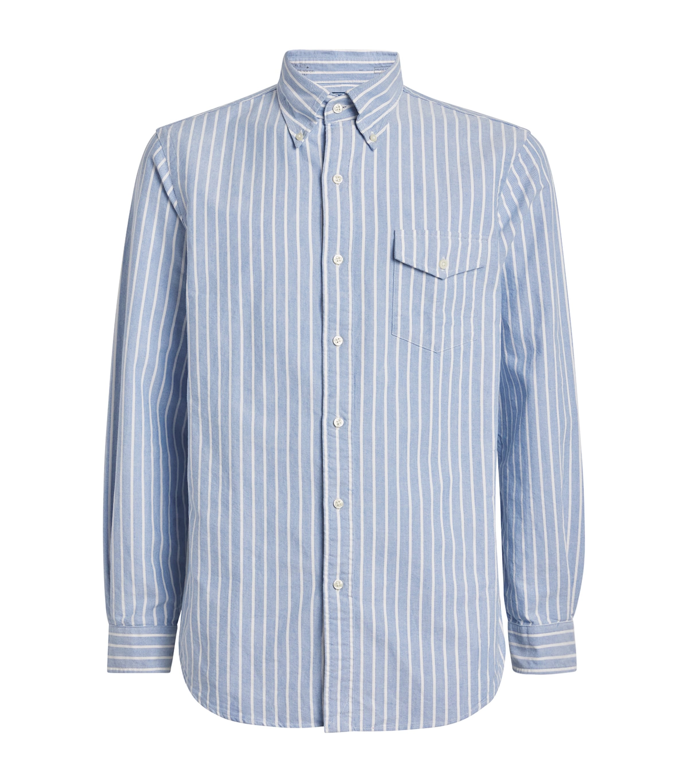 Auralee Blue Cotton-Silk Stripe Shirt | Harrods US