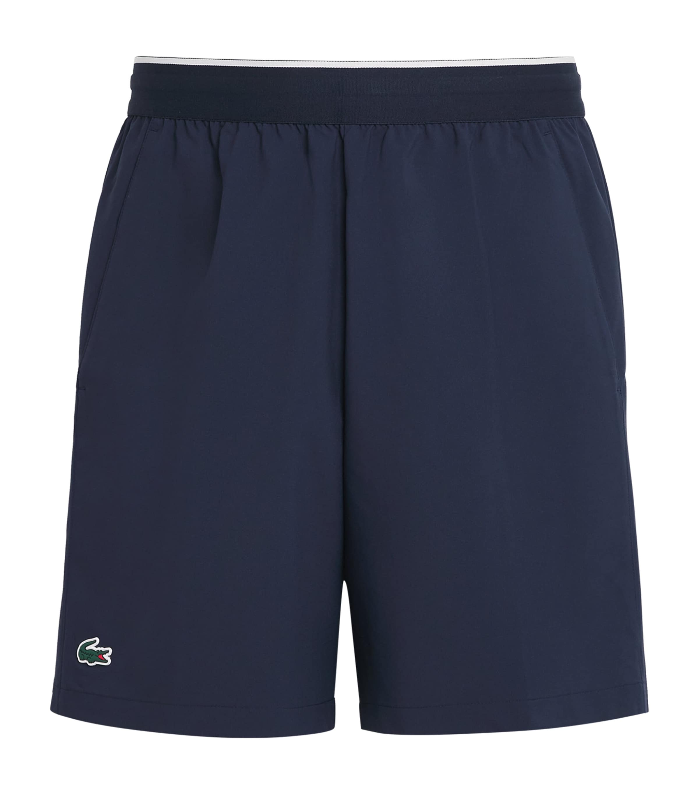 Lacoste Mens Stretch Taffeta Ultra Dry Tennis Shorts Navy Blue