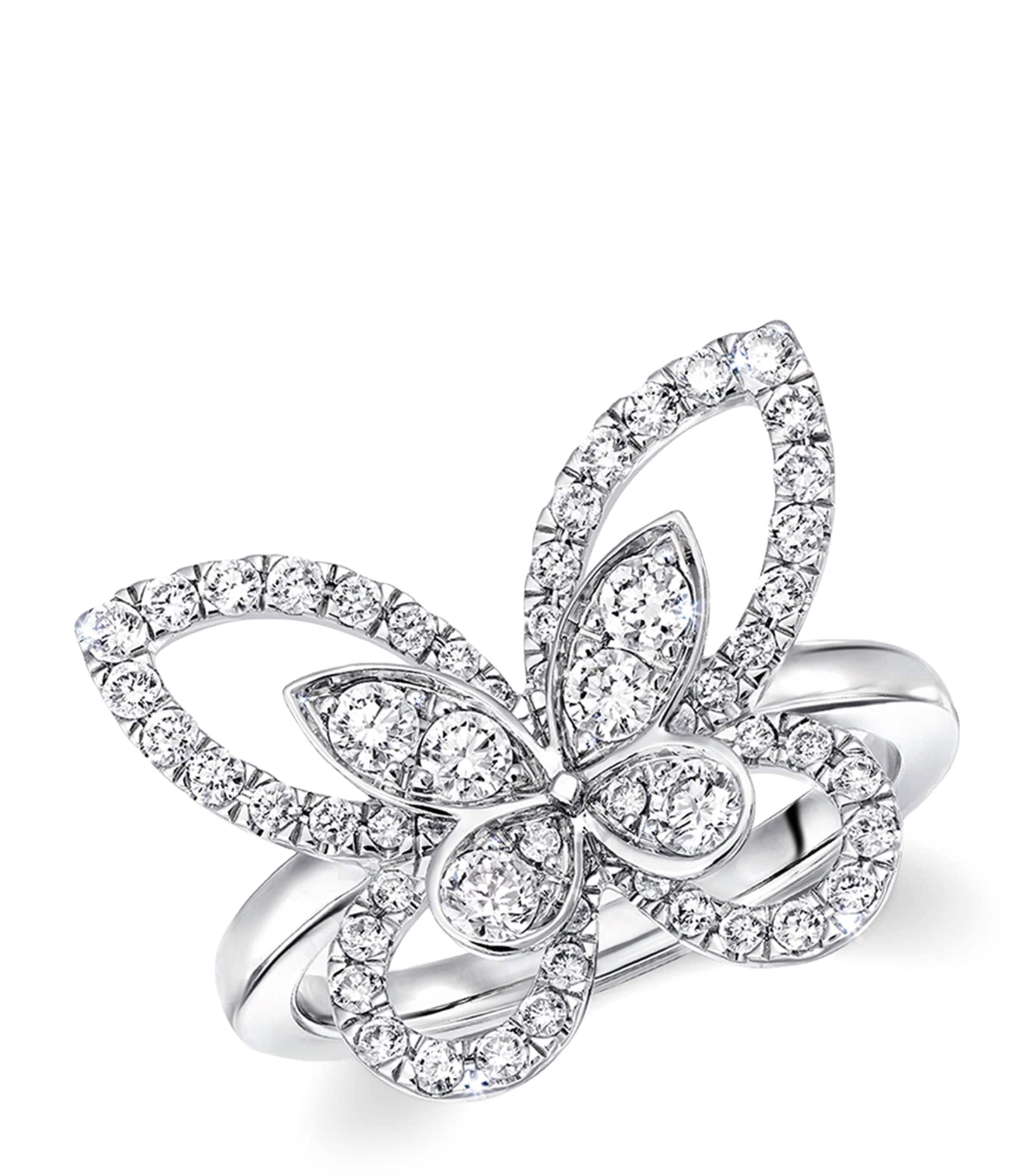 Graff White Gold and Diamond Butterfly Ring White Gold