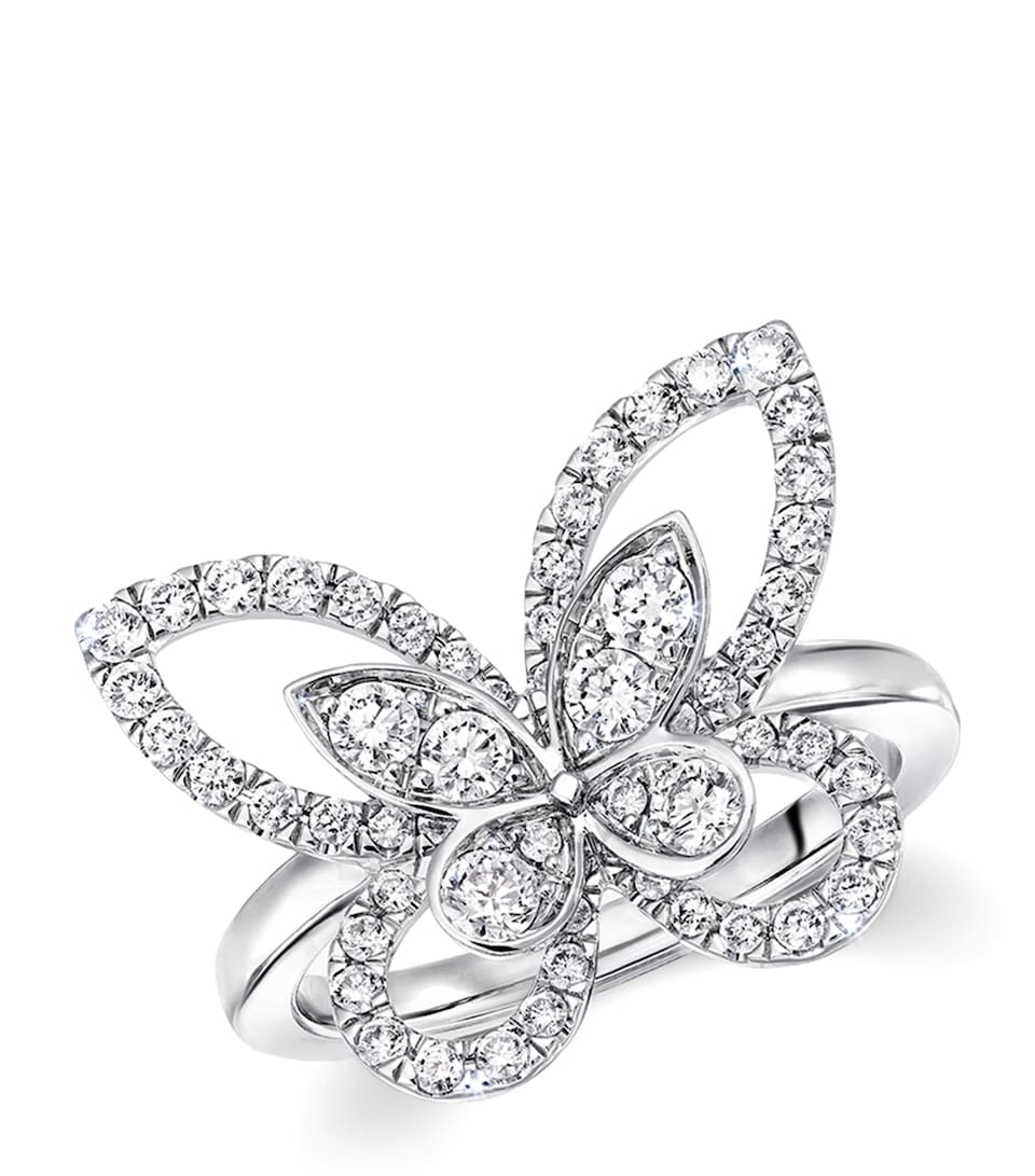 Graff White Gold and Diamond Butterfly Ring White Gold