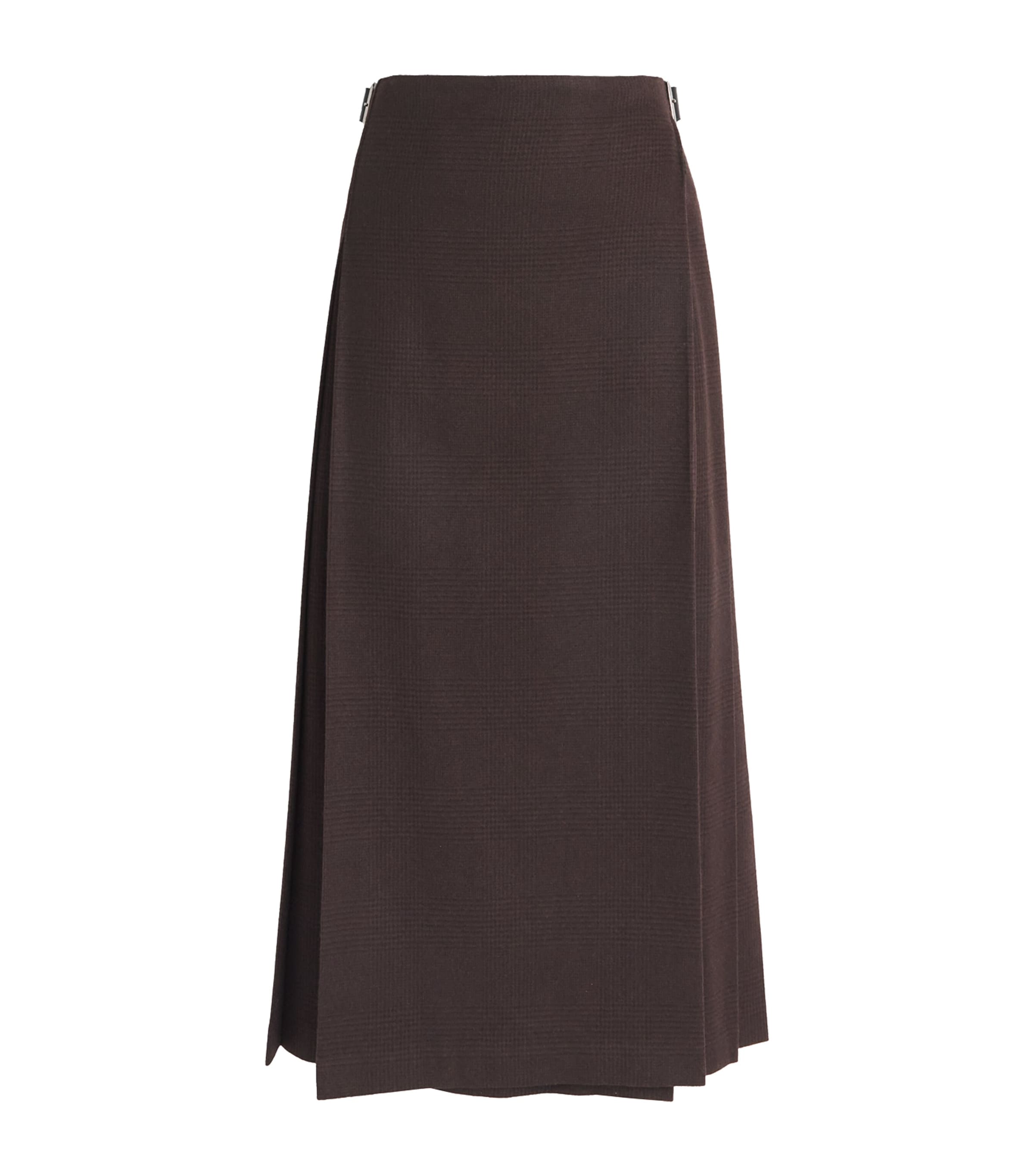 x Le Kilt Wool-Cashmere Tailored Midi Skirt