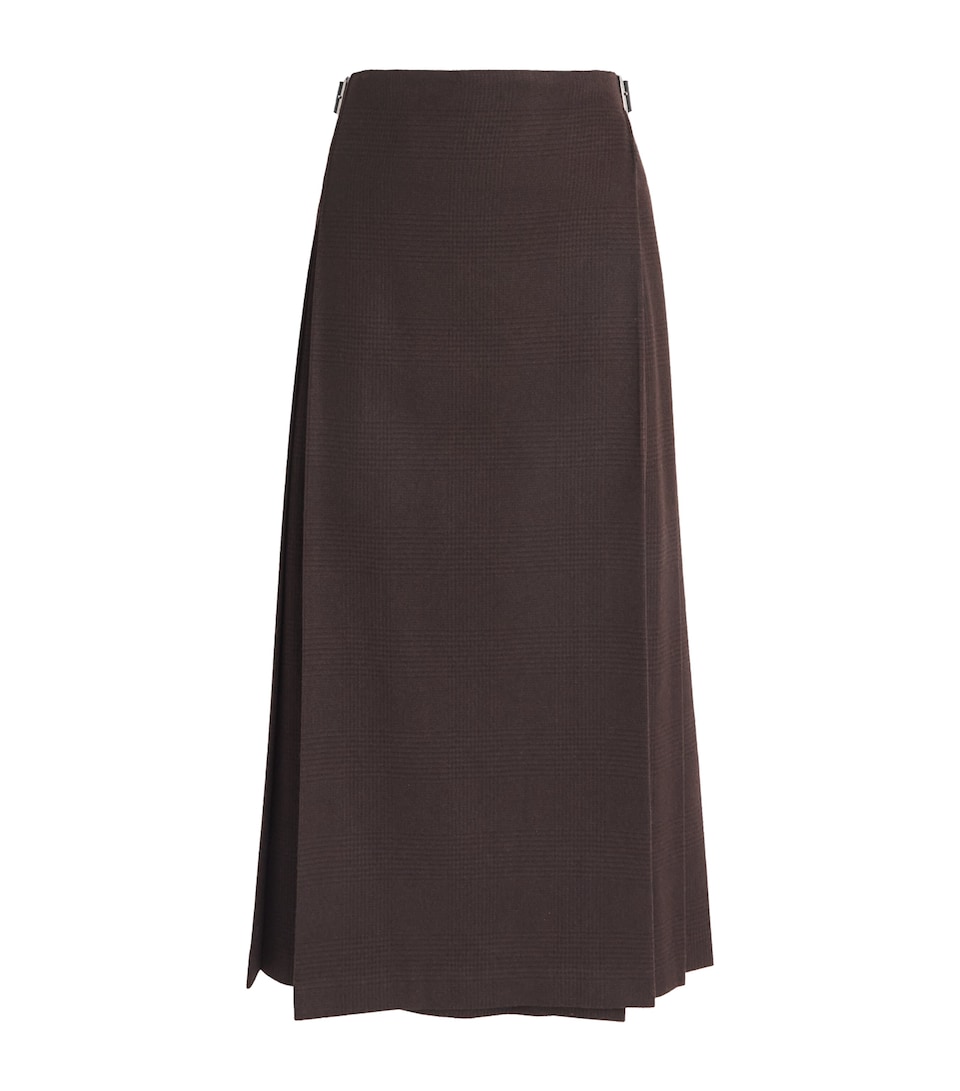 x Le Kilt Wool-Cashmere Tailored Midi Skirt