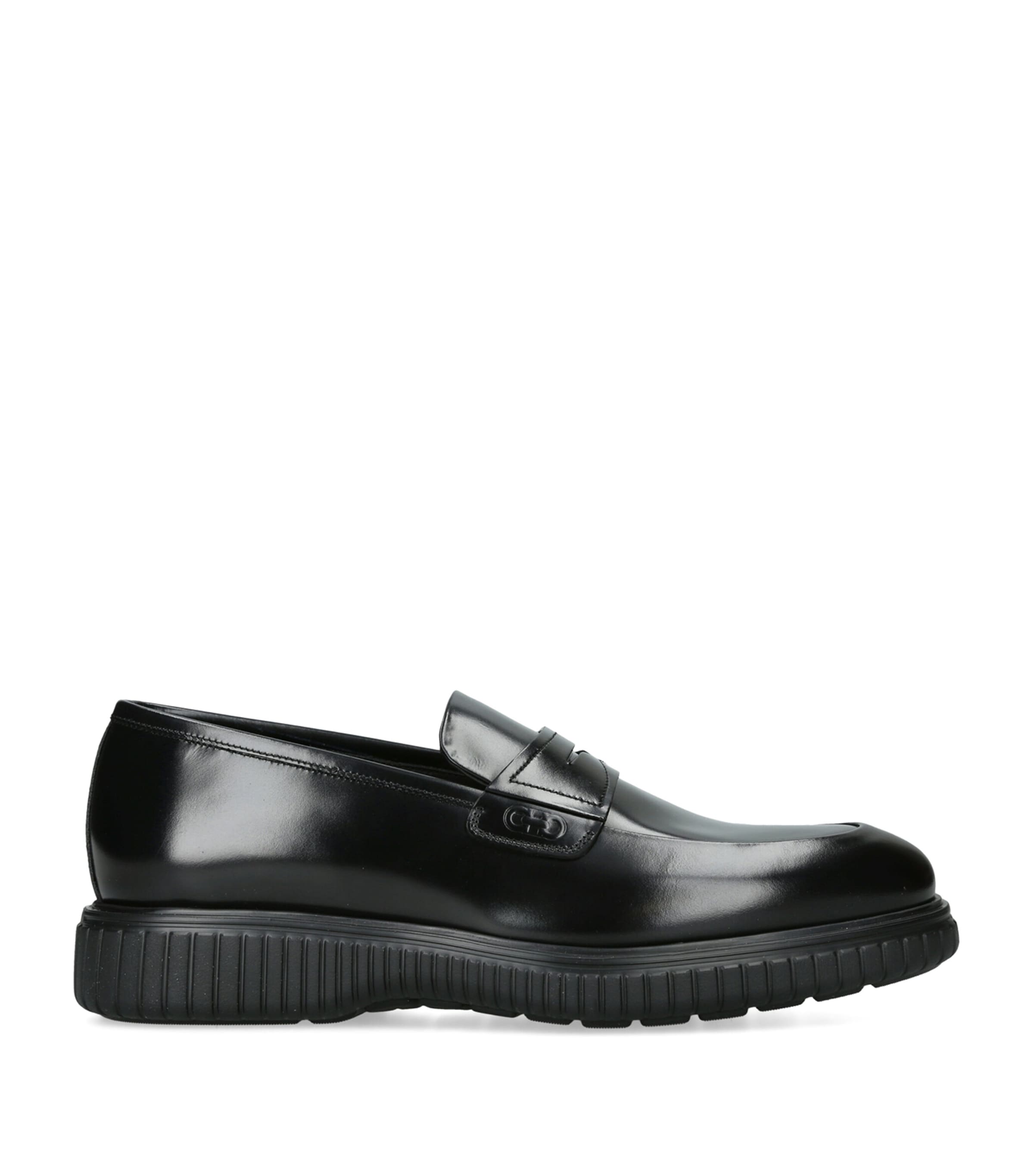 Salvatore Ferragamo Leather Sandro Loafers Black