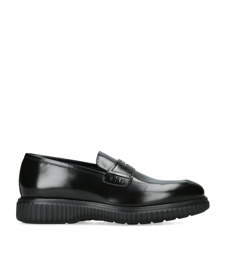 Salvatore Ferragamo Leather Sandro Loafers Black