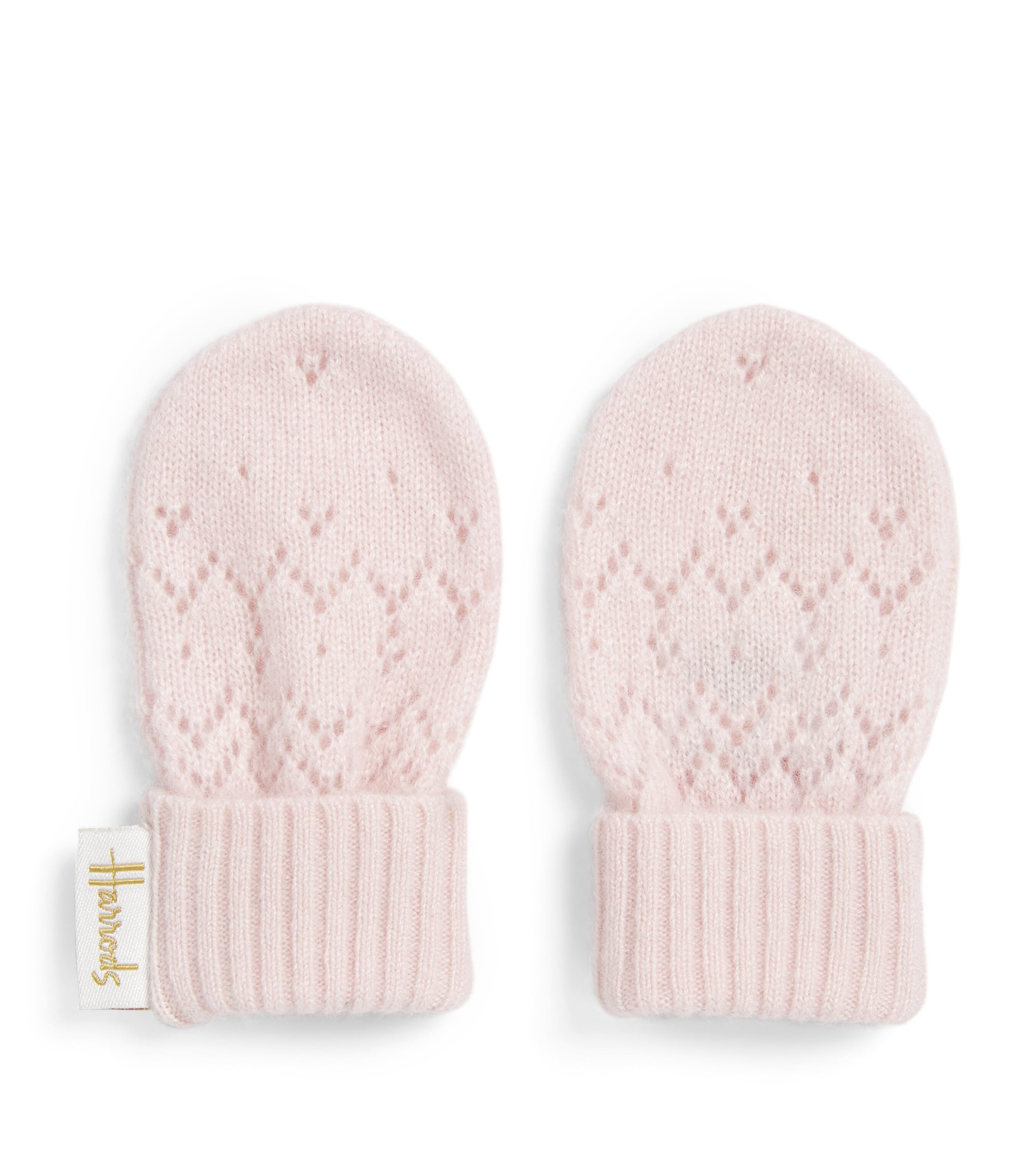Harrods Cashmere Mittens Pink