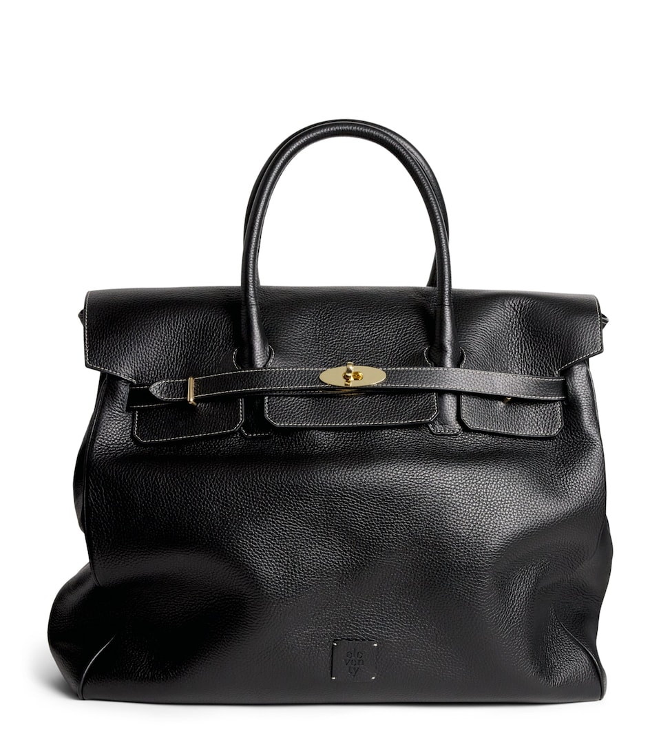 Eleventy Leather Tote Bag Nero