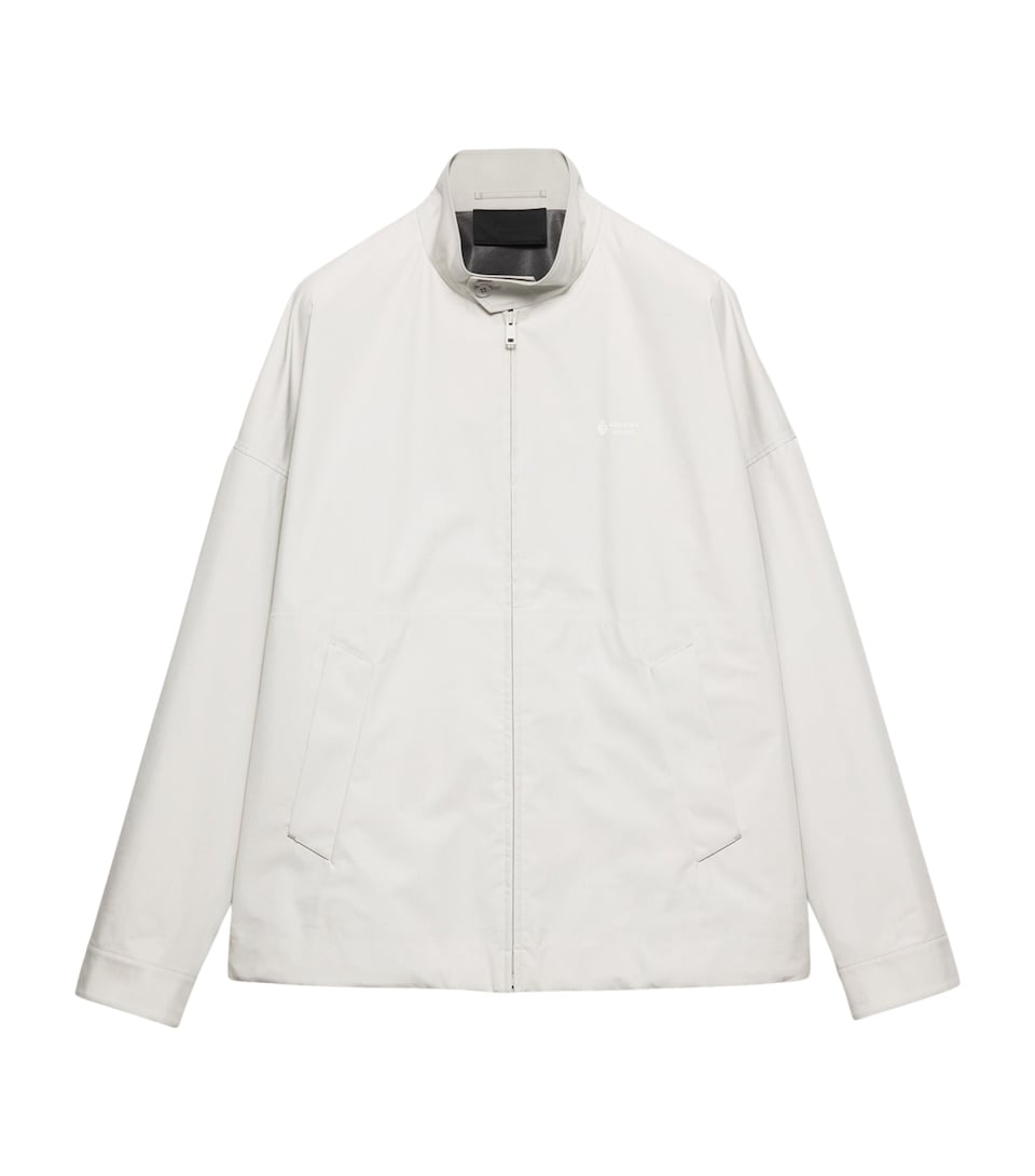 Prada Mens Technical Fabric Logo Jacket Neutral