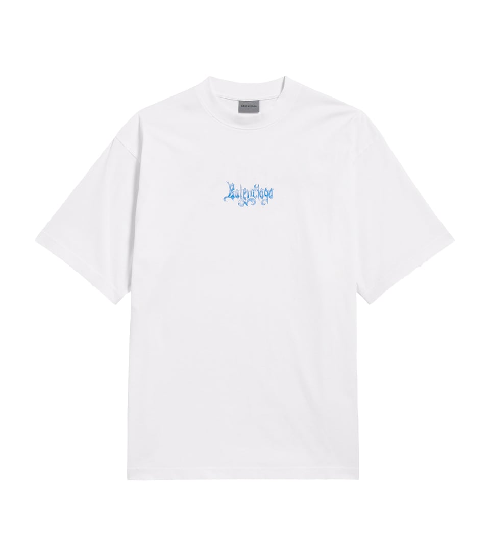 Balenciaga Mens Logo Print Oversized T-Shirt