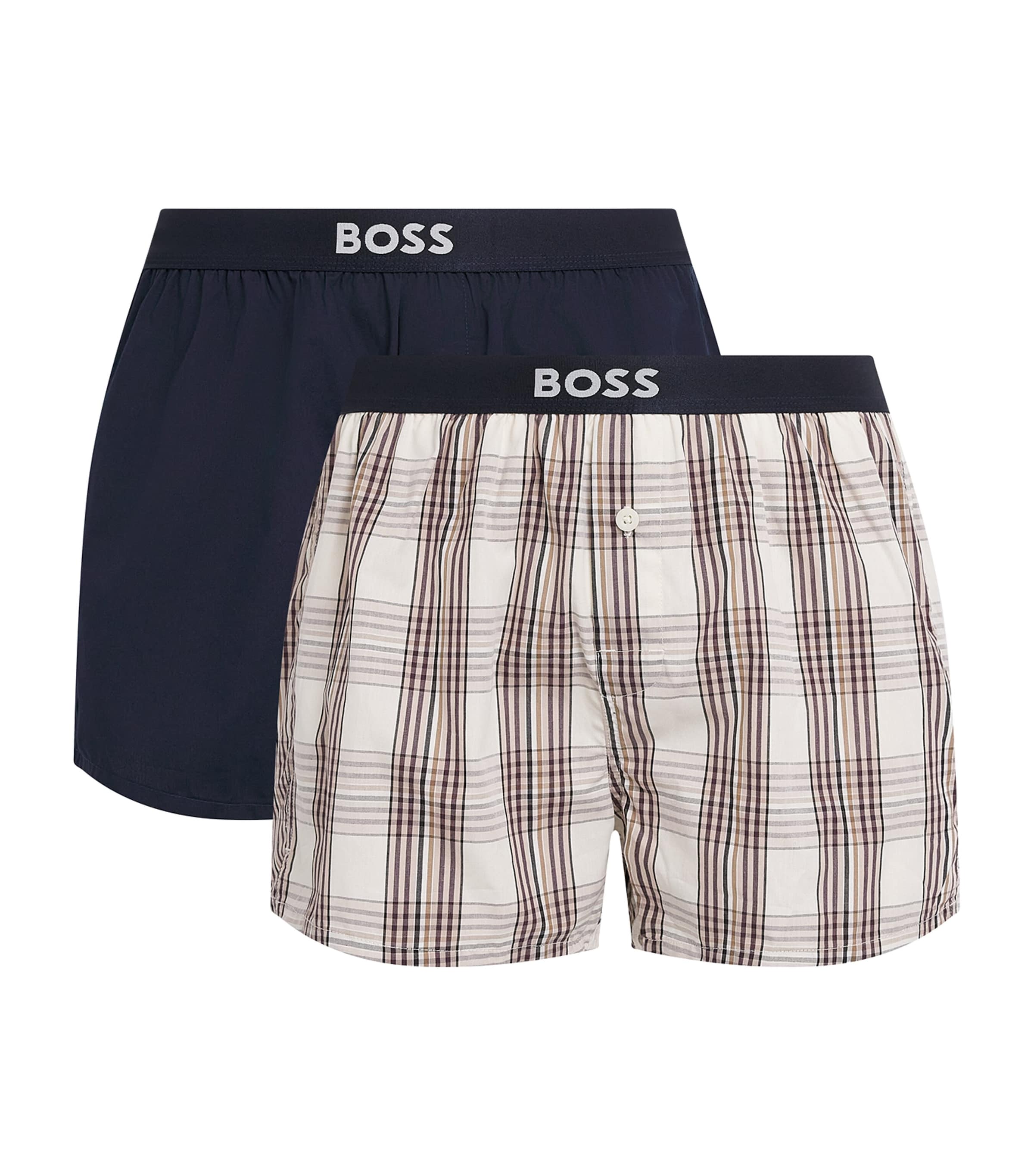 BOSS Mens Cotton Boxer Shorts (Pack of 2) Open White