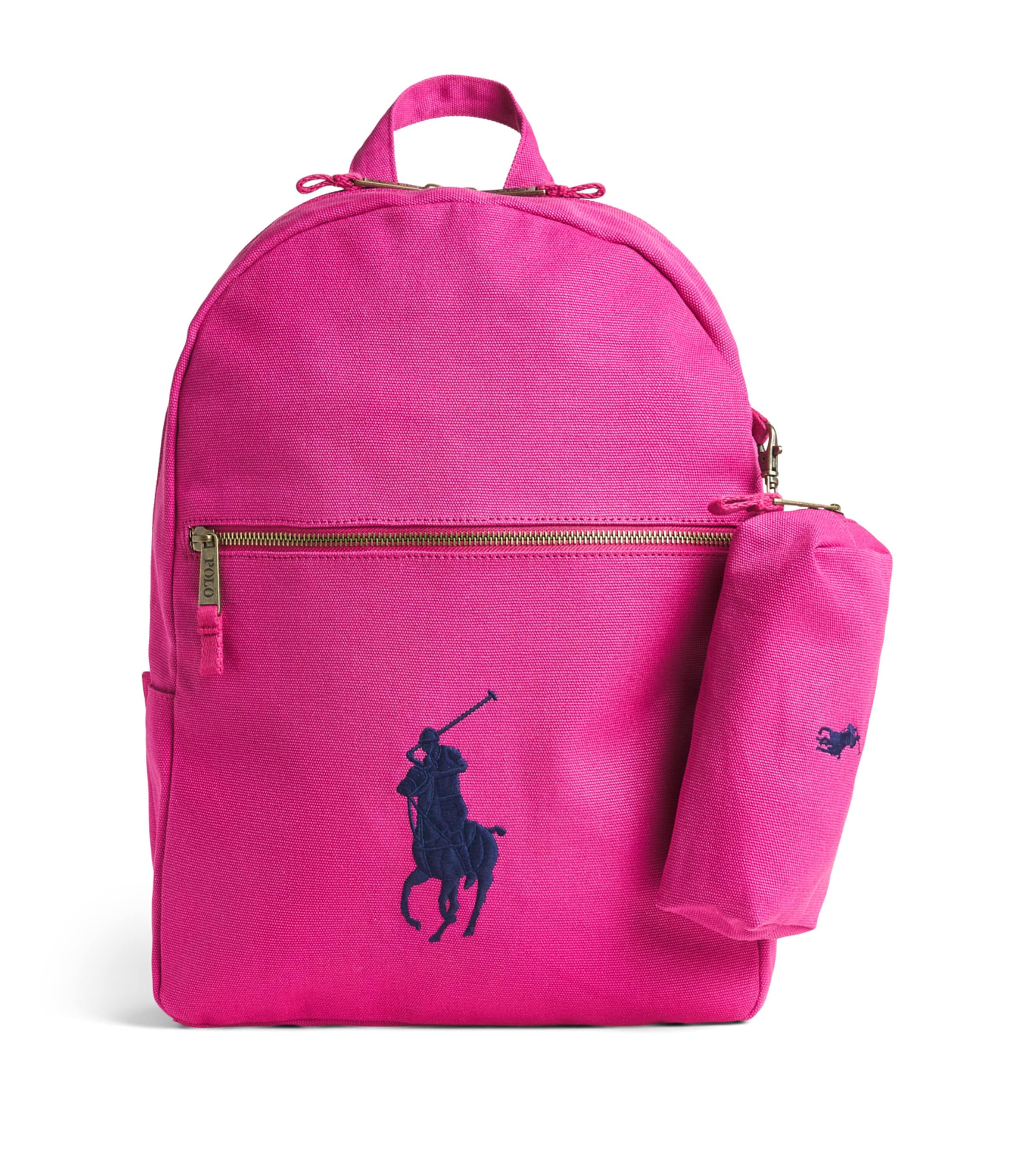 Ralph Lauren Kids Canvas Polo Pony Backpack Preppy Pink