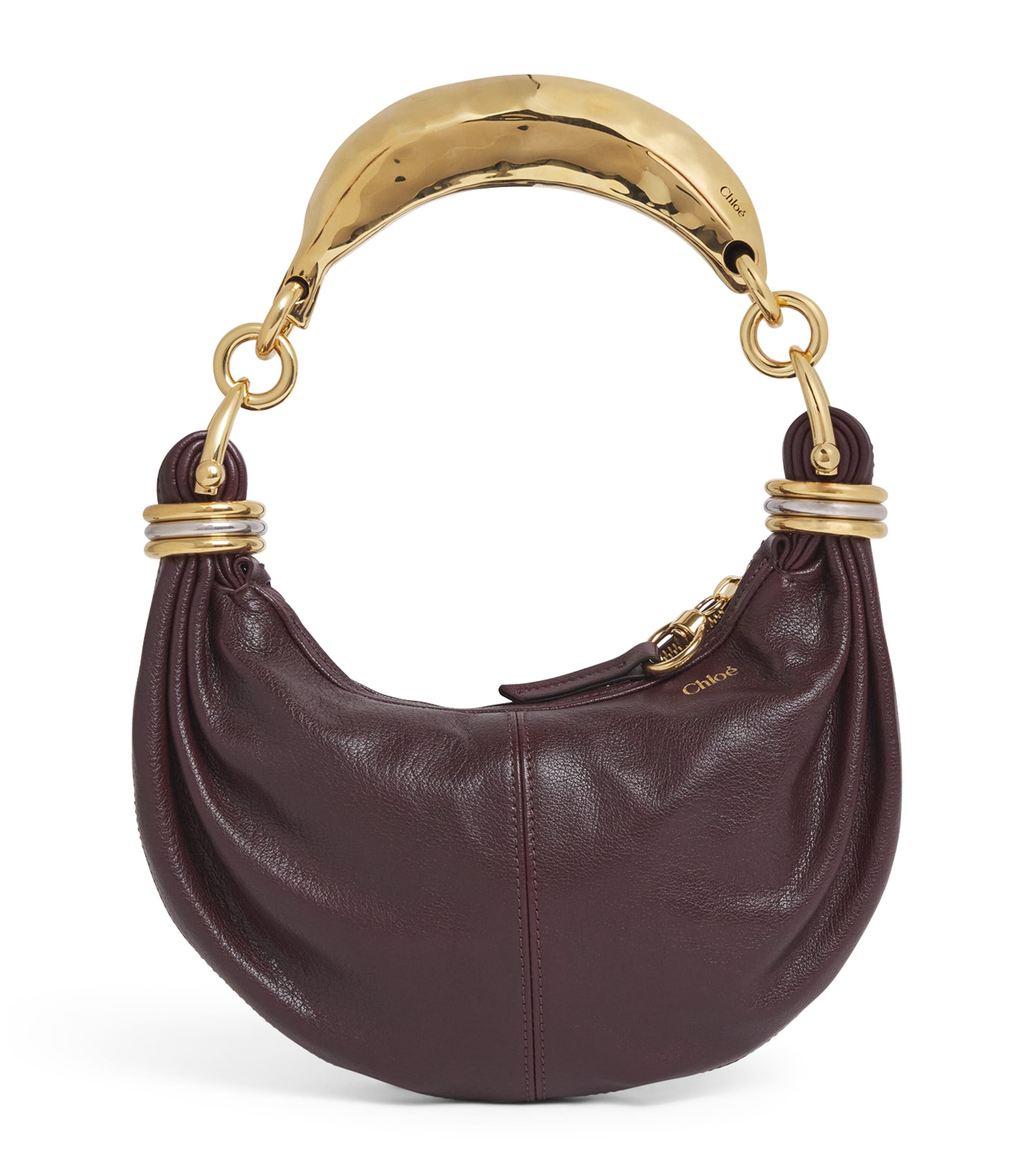 Mini Leather Banana Top-Handle Bag