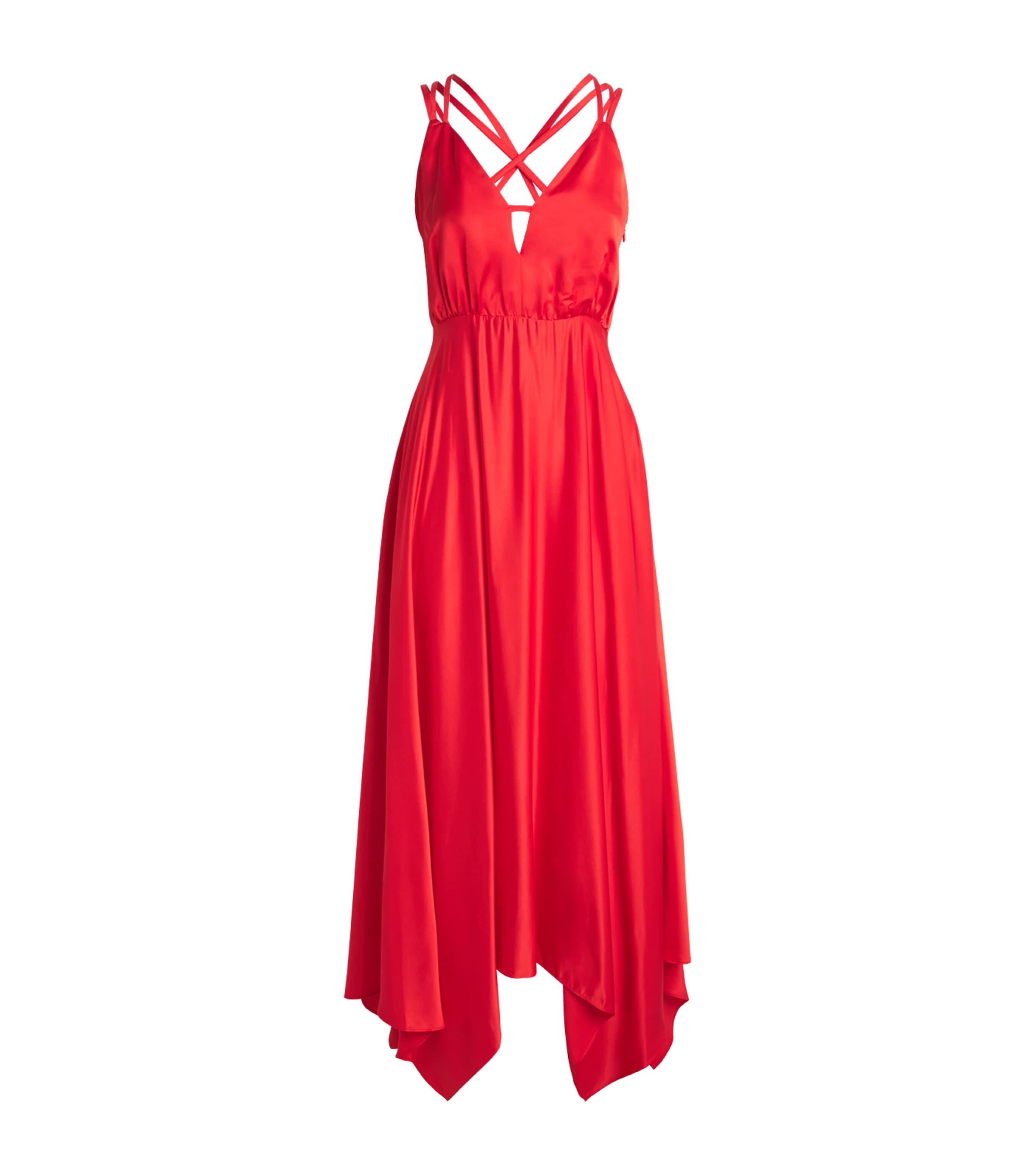 Sandro Paris Womens Asymmetric Maxi Dress Red