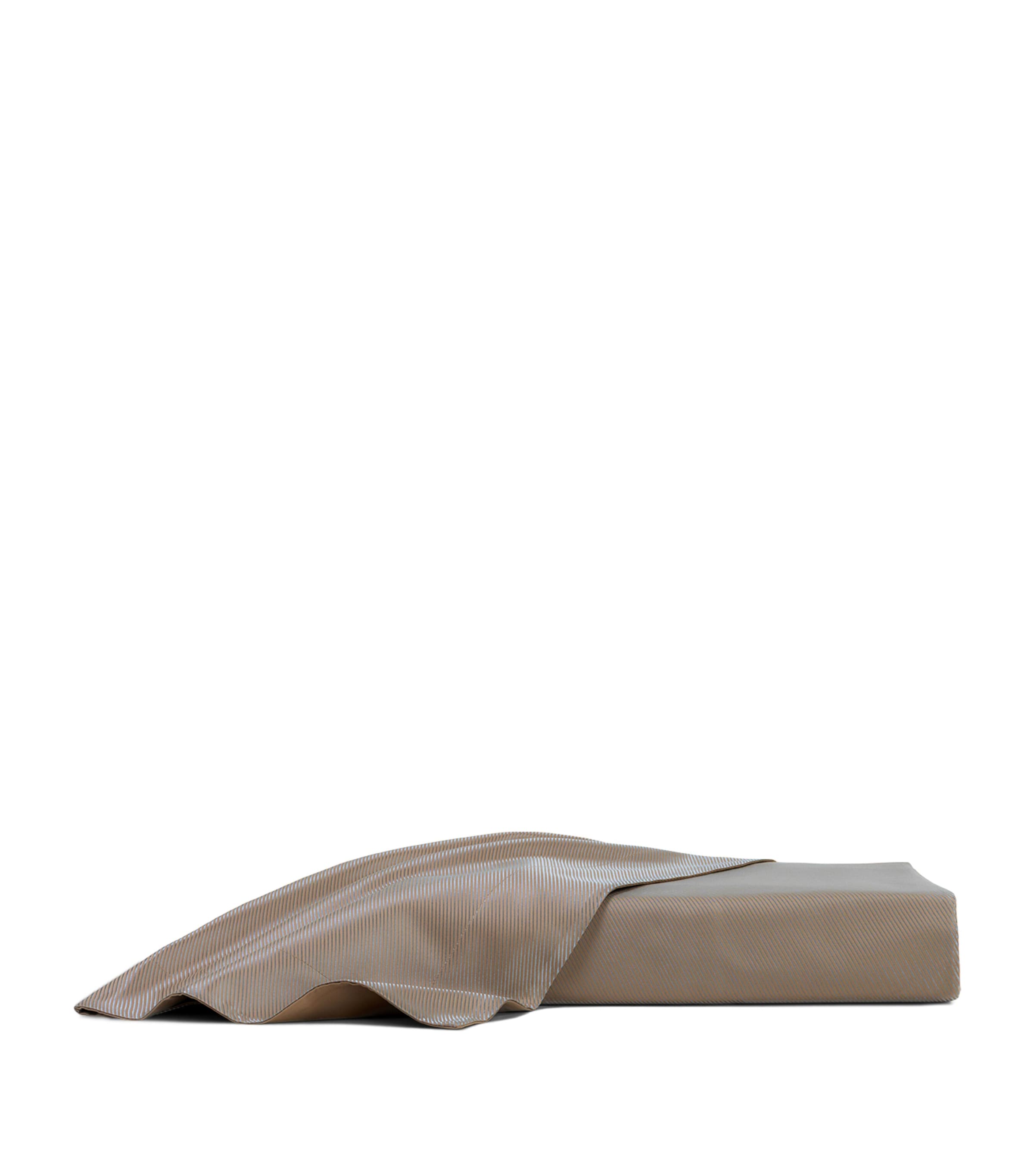 Frette Cotton-Silk Oblique Jacquard Queen Duvet Cover (240 x 220cm) Taupe/savage