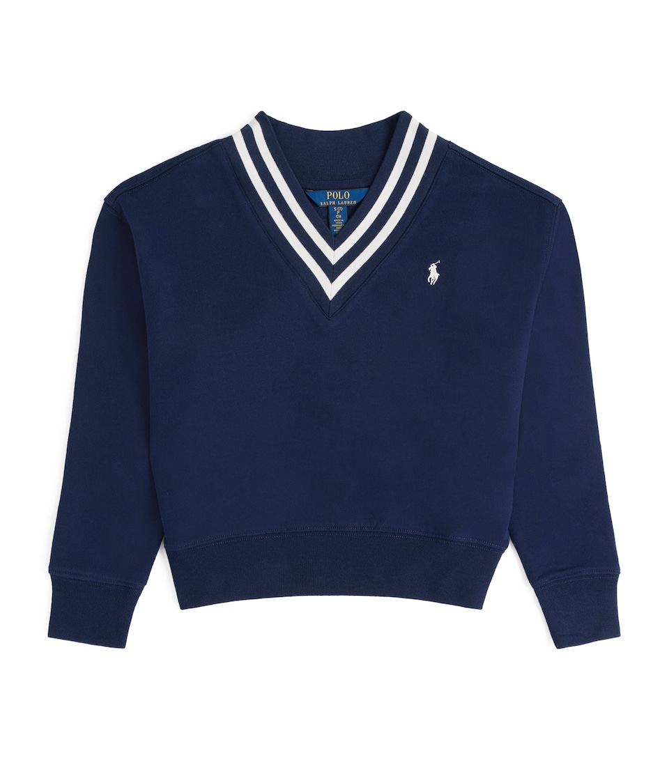 Ralph Lauren Kids Polo Pony V-Neck Sweatshirt (7-14 Years) Refined Navy