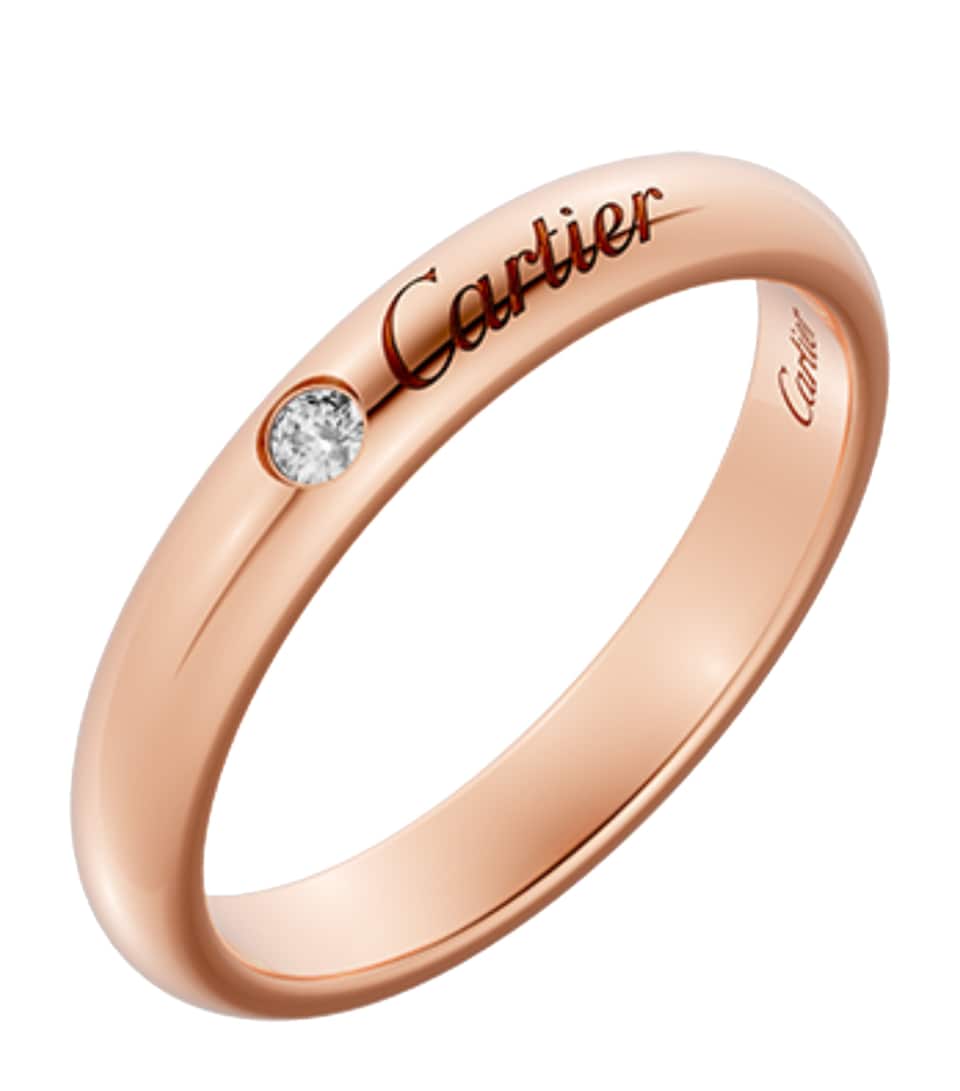 Cartier Rose Gold and Diamond C de Cartier Wedding Band (3mm) Rose Gold
