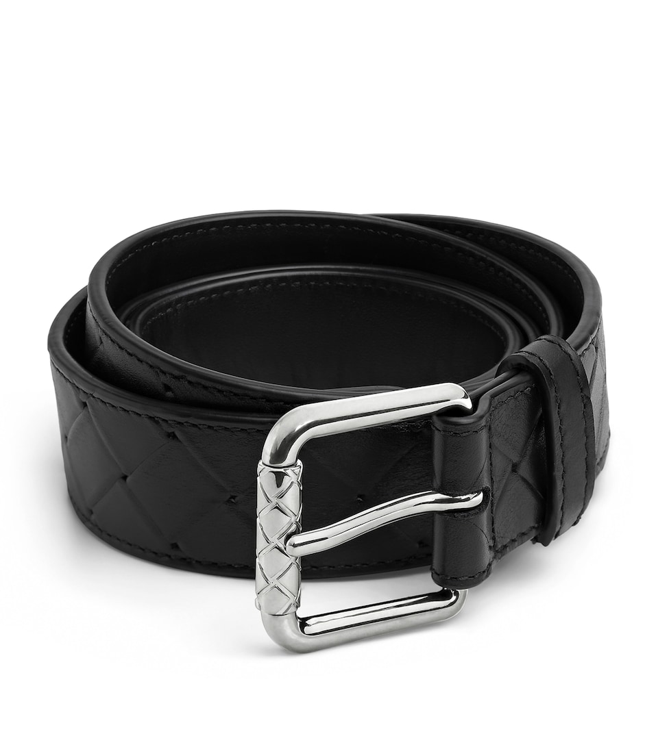 Intrecciato Leather Stamp Belt