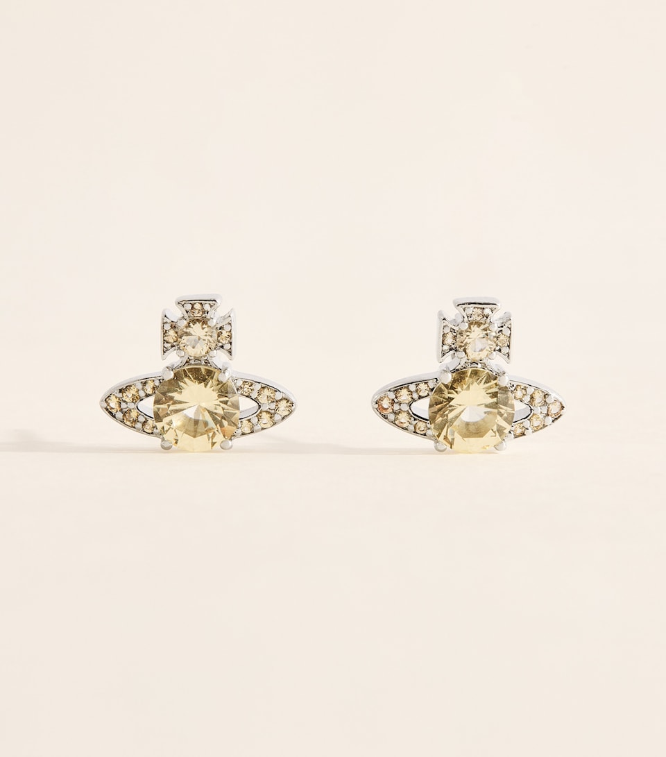 Vivienne Westwood Ismene Stud Earrings Platinum / Yellow Cz