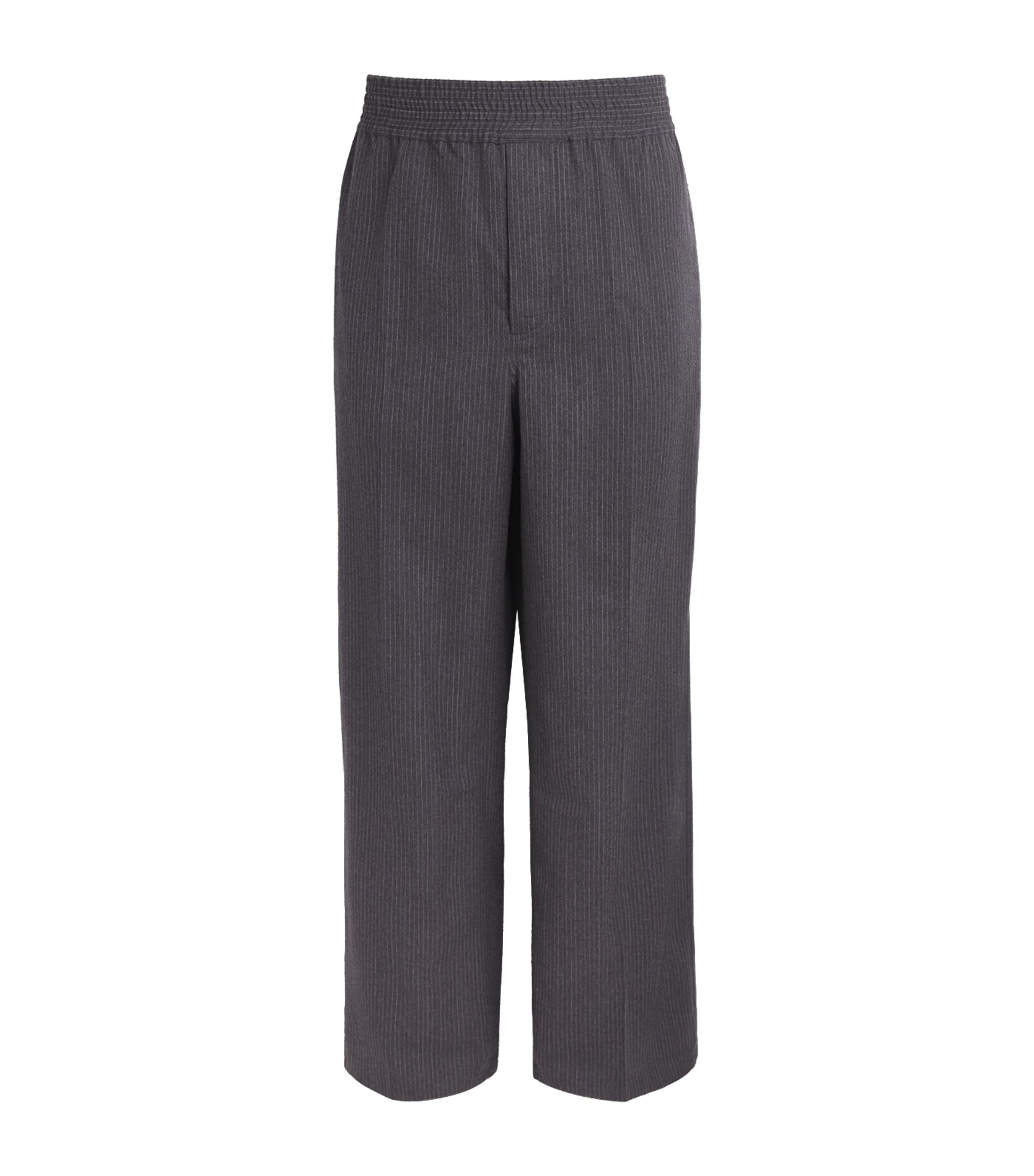Jacquemus Mens Virgin Wool Stripe Miami Trousers Dark Grey